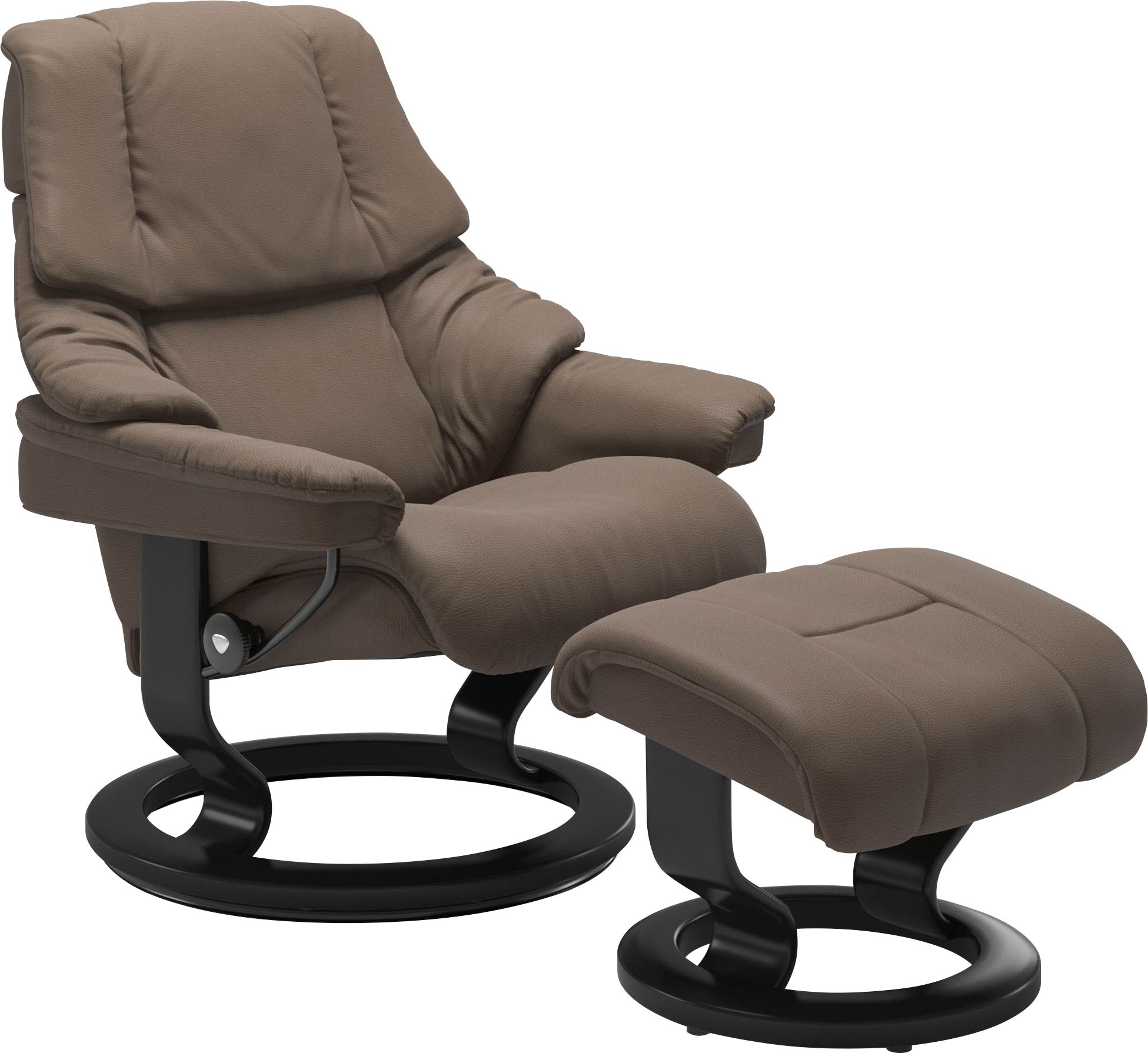 Stressless® Relaxsessel »Reno« Set, Relaxsessel mit Hocker,  mit Hocker, mit Classic Base, Größe S, M & L, Gestell Schwarz