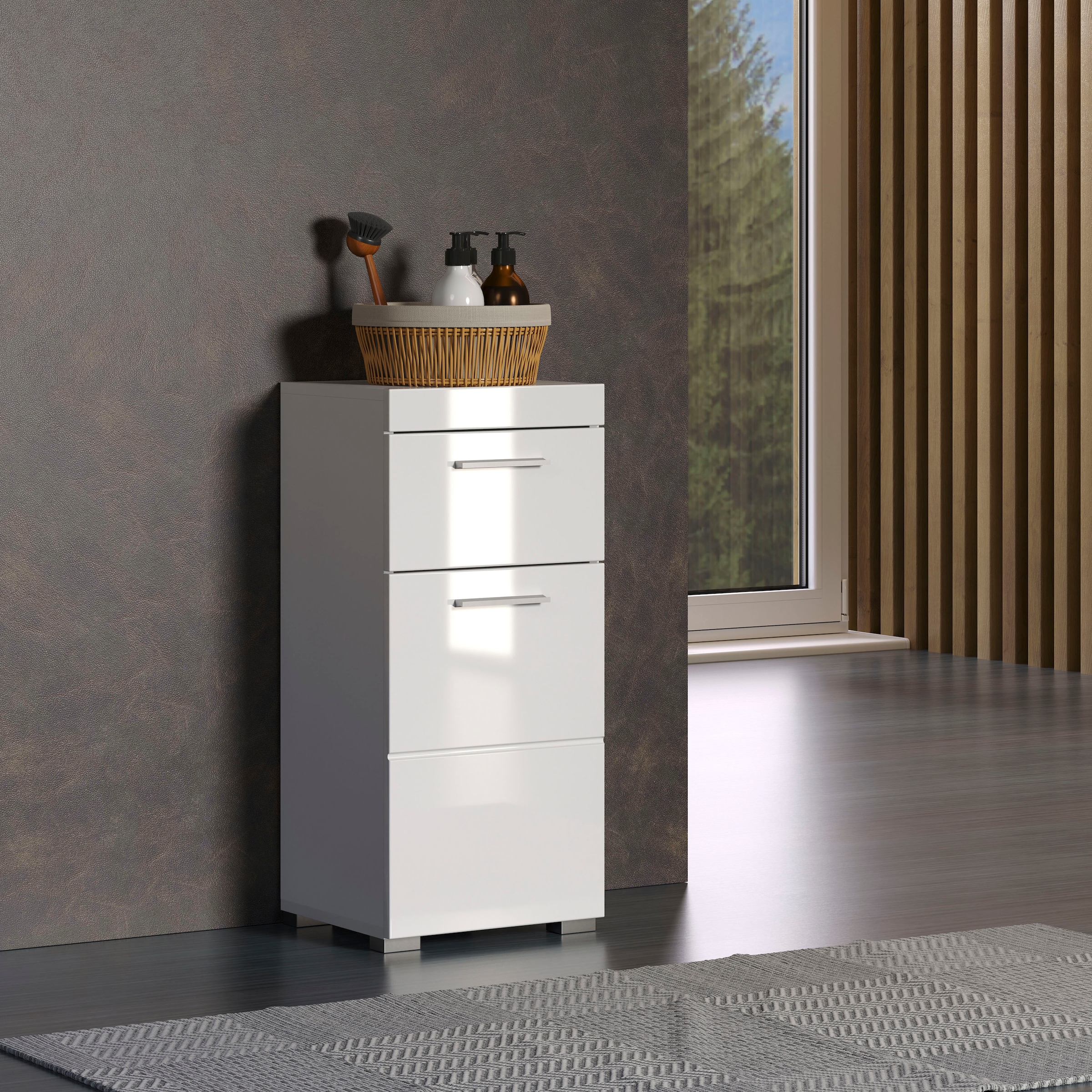 welltime Unterschrank »Avena« Badezimmerkommode mit 1 Schublade und 1 Tür - (B/T/H) 37/31/79 cm