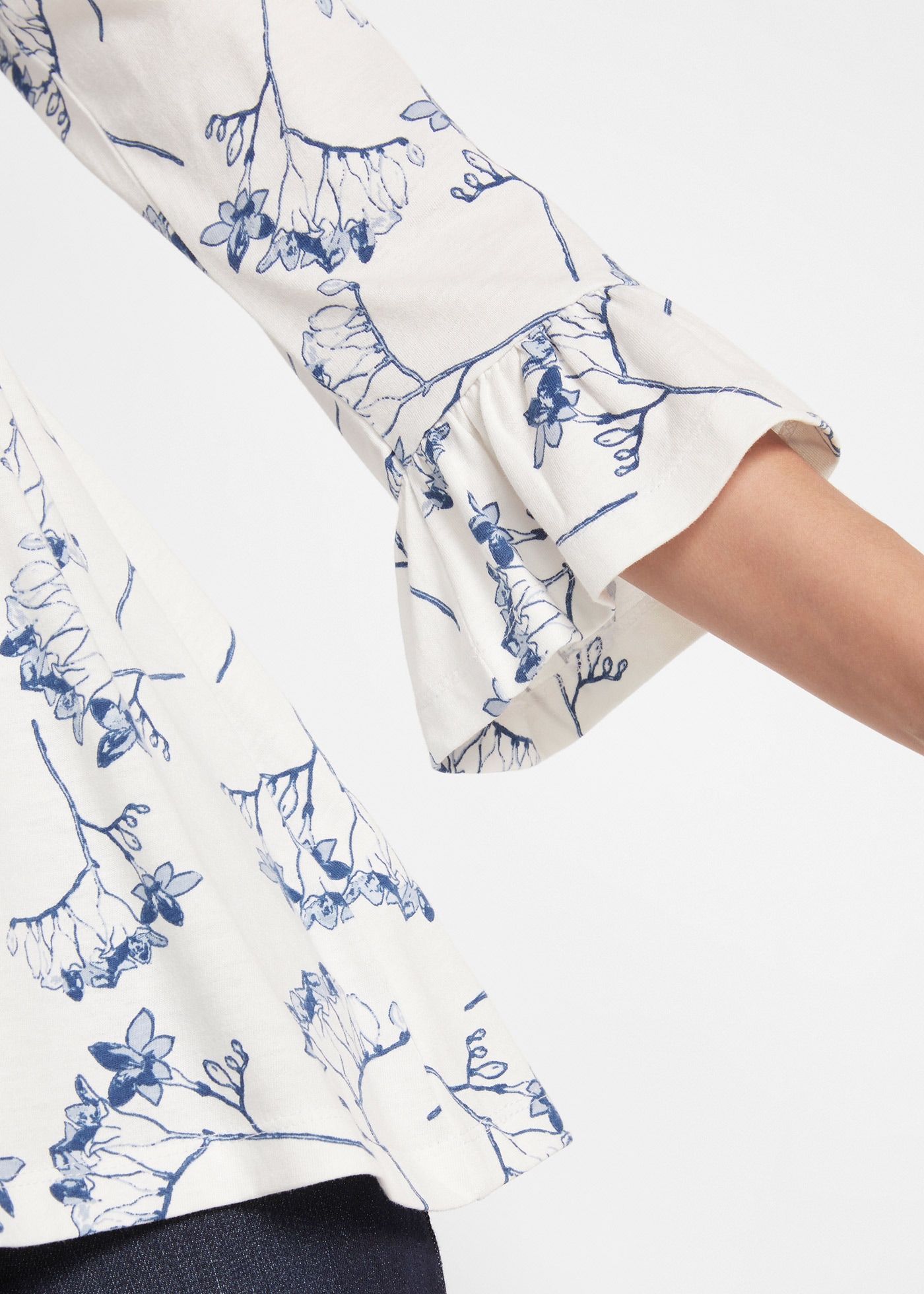 bonprix Druckbluse ausgestellte Passform, 3/4-Ärmel, für Frühling und Sommer