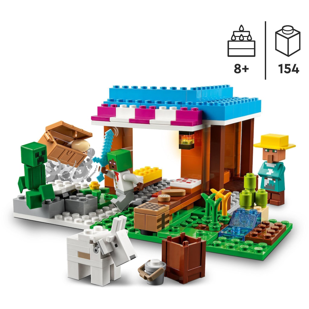 LEGO® Konstruktionsspielsteine »Die Bäckerei (21184), LEGO® Minecraft«, (154 St.)