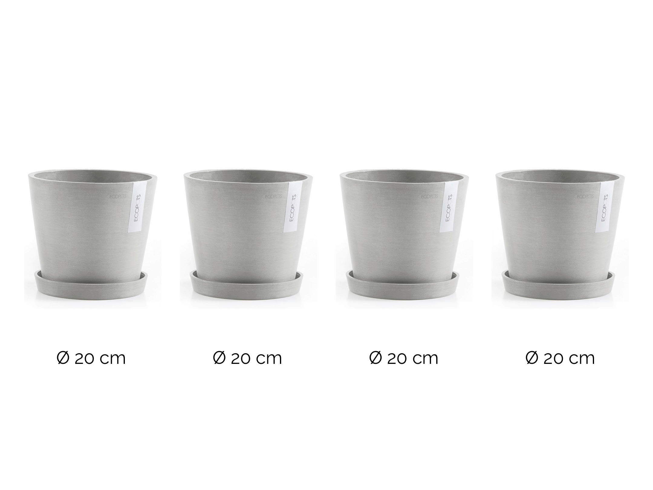 ECOPOTS Blumentopf »Amsterdam«, (Set, 4 St.), mit passenden Untersetzern