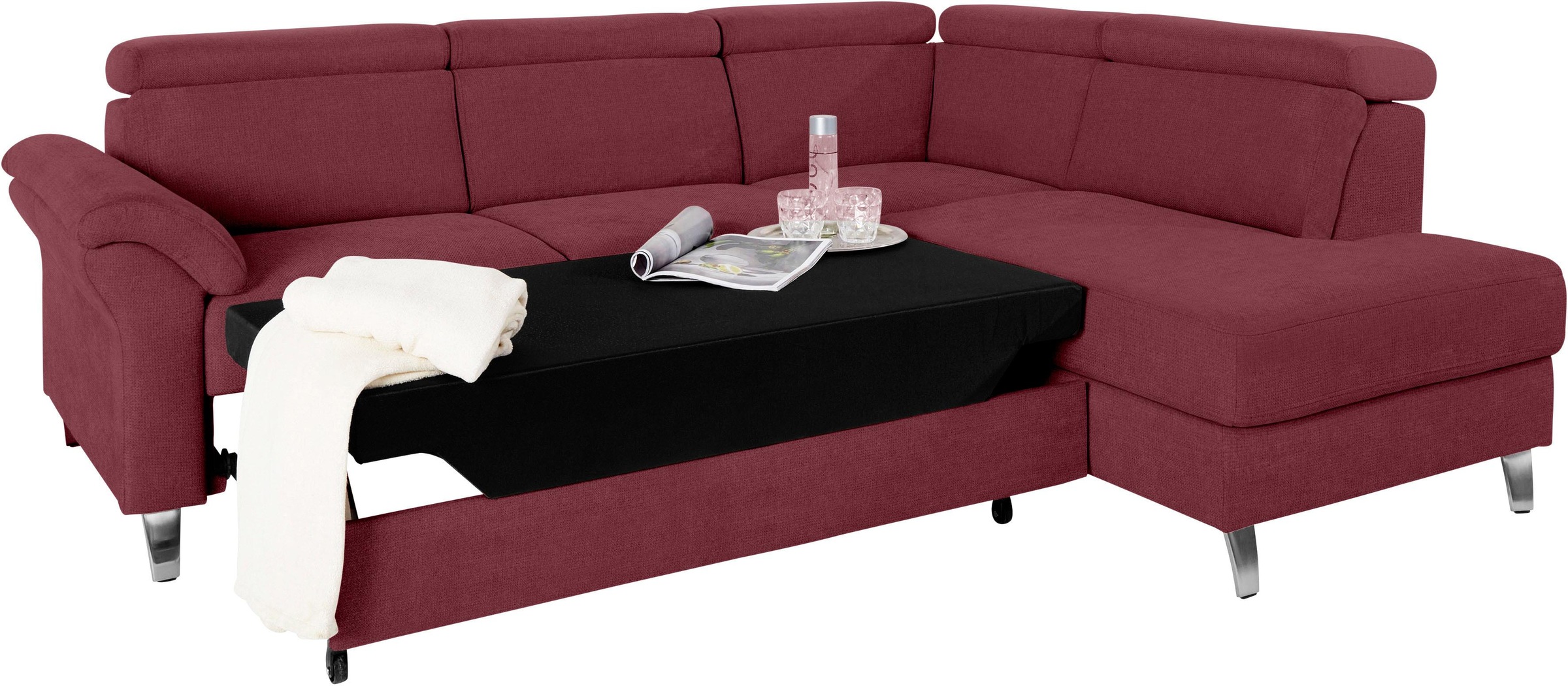 sit&more Ecksofa, inklusive Kopfteilverstellung, wahlweise mit Bettfunktion und Bettkasten