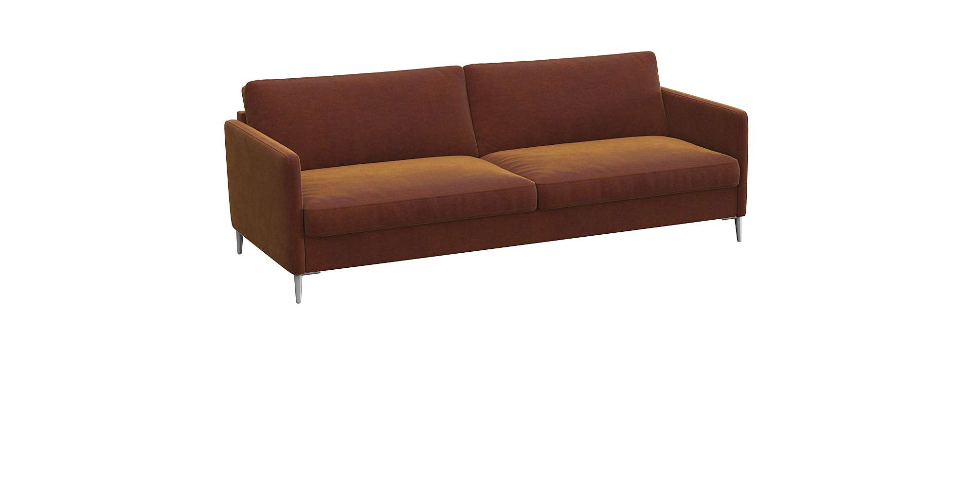 FLEXLUX 3-Sitzer »Fiore, super Sitzkomfort durch Kaltschaum im Sitz«, schmale Armlehnen, Füße Alu
