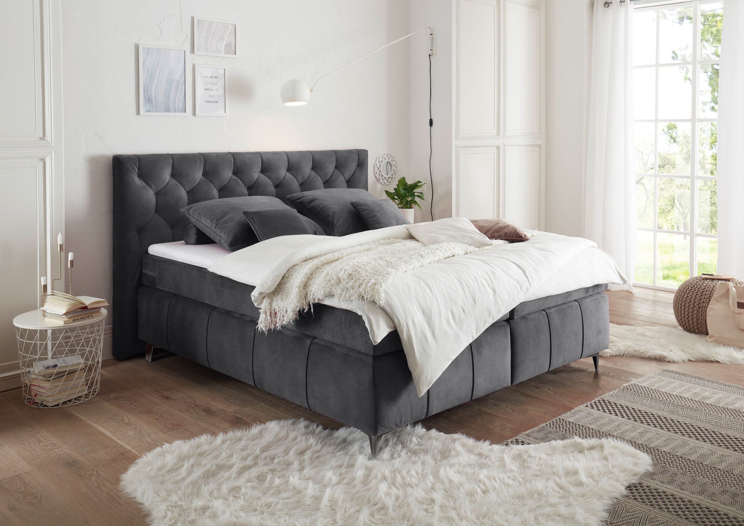 ED EXCITING DESIGN Boxspringbett »Pembroke«, inkl. Topper günstig online kaufen