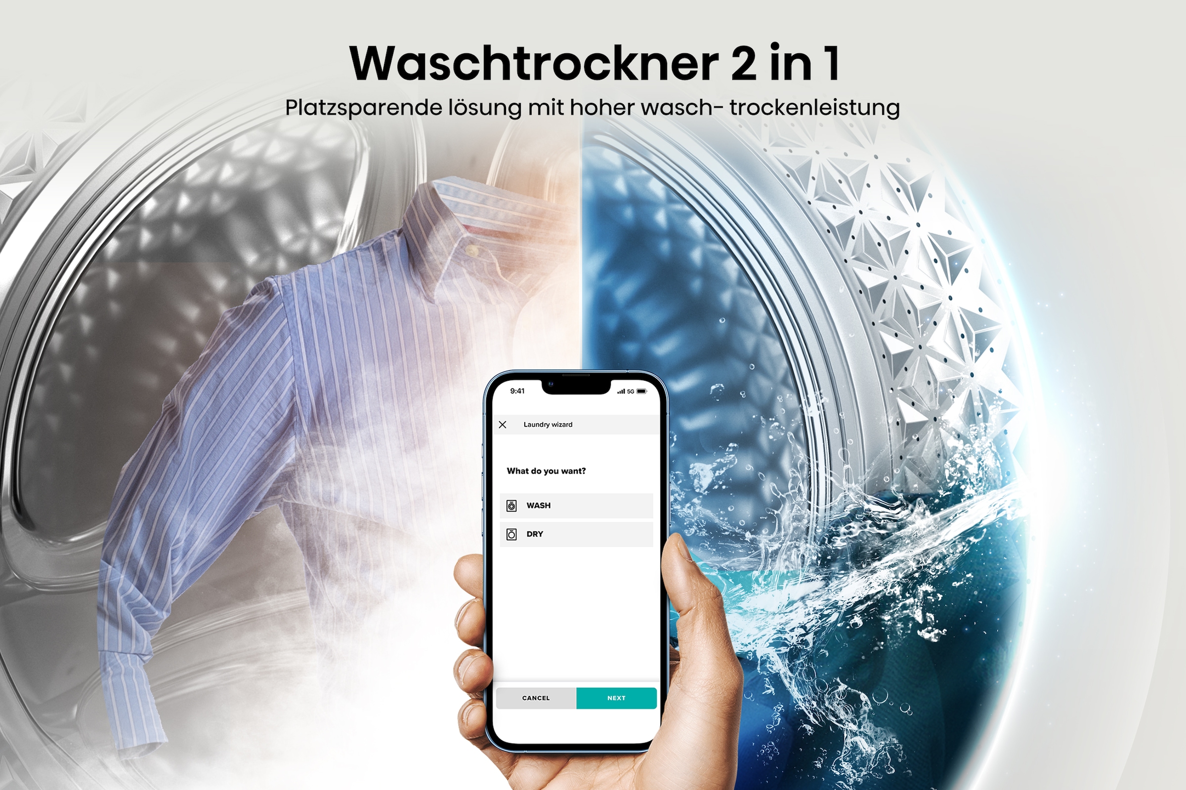 Hisense Waschtrockner »WD3S8043BW3«