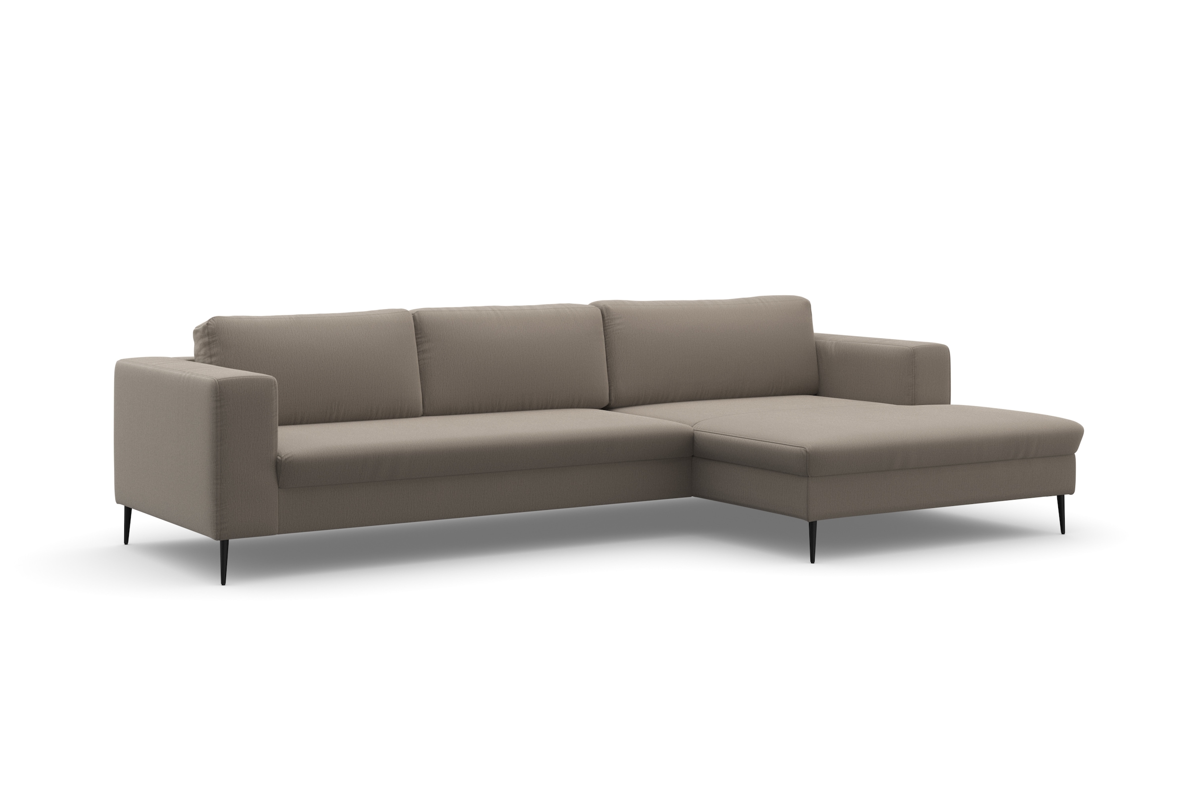 DOMO collection Ecksofa »Modica, zeitlos und elegant, L-Form«, moderne Optik mit extrabreiter Recamiere, auch in Cord