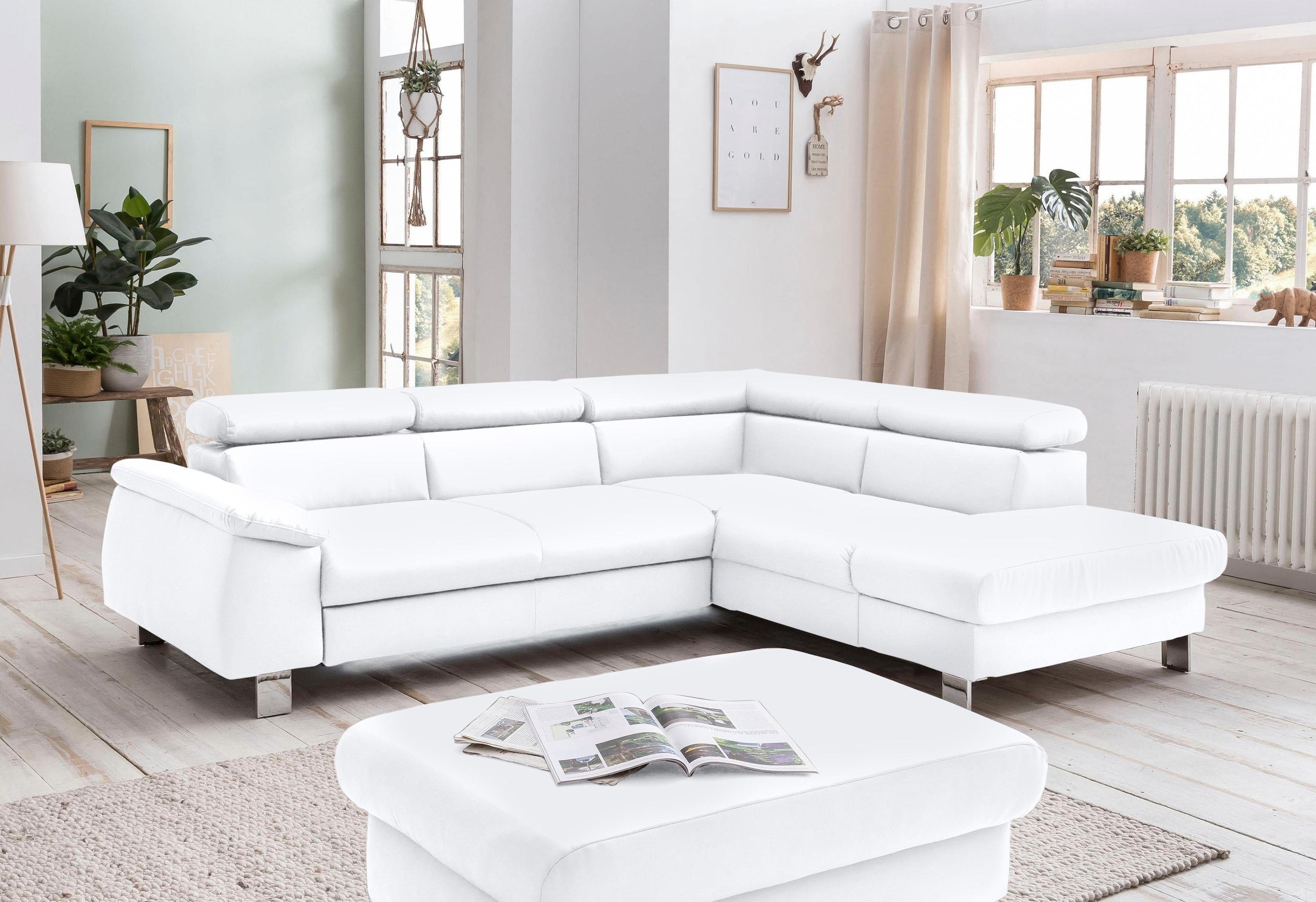 COTTA Ecksofa »Komaris L-Form, B: 249 cm« mit Kopfteilverstellung, optional günstig online kaufen