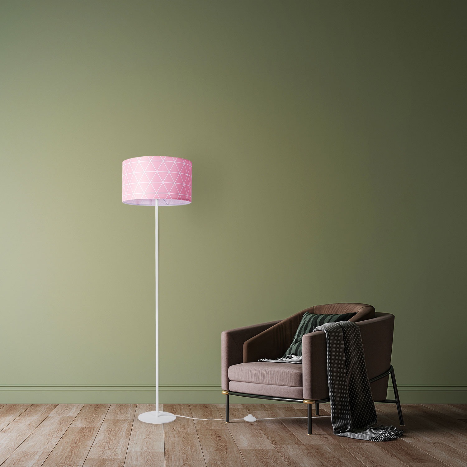 Wohnzimmer Pink online Skandi flammig-flammig, Paco kaufen Deko Grau »Stella 1 401«, Standleuchte Schlafzimmer E27 Stehlampe Home Blau