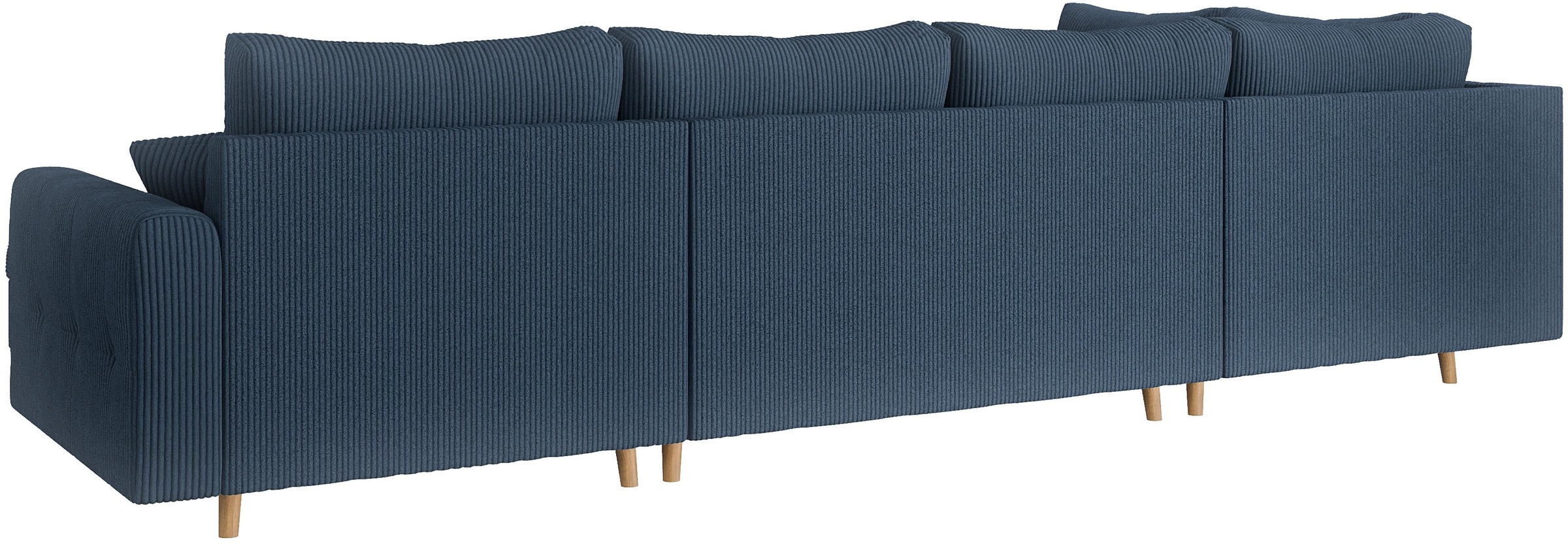 Home affaire Wohnlandschaft »CHARRE U-Form mit Ottomane, Maße B/T/H: 310/161/81 cm«, feine Steppung, lose Rücken- und Zierkissen, auch in Cord und Bouclé