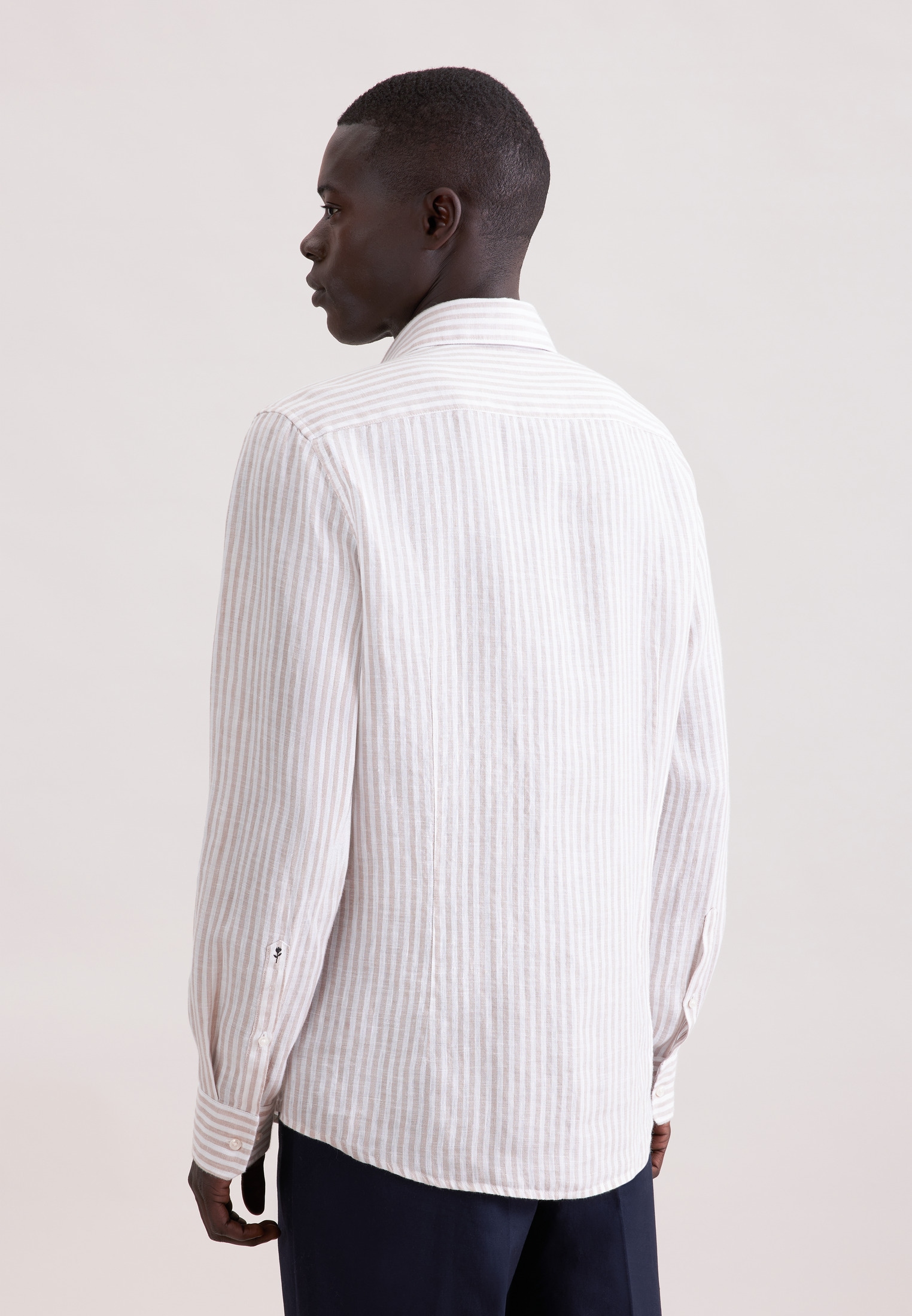 seidensticker Leinenhemd »Schwarze Rose« Shaped 1/1 Kentkragen Gestreift