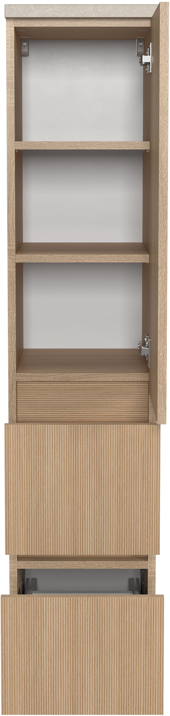 welltime Badmöbel-Set »Set 90 cm breit, Badmöbel mit LED-Beleuchtung«, Held Möbel, 3tlg. Unterbecken-Set, Eixo