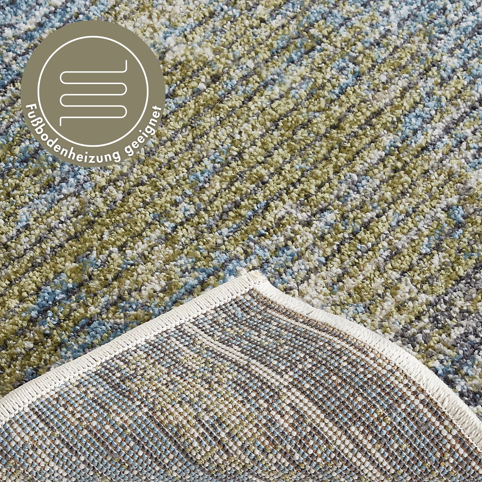 LUXOR living Teppich »Toronto«, rechteckig, 12 mm Höhe, Kurzflor, modernes Patchwork-Design, Hoch-Tief Struktur, Wohnzimmer