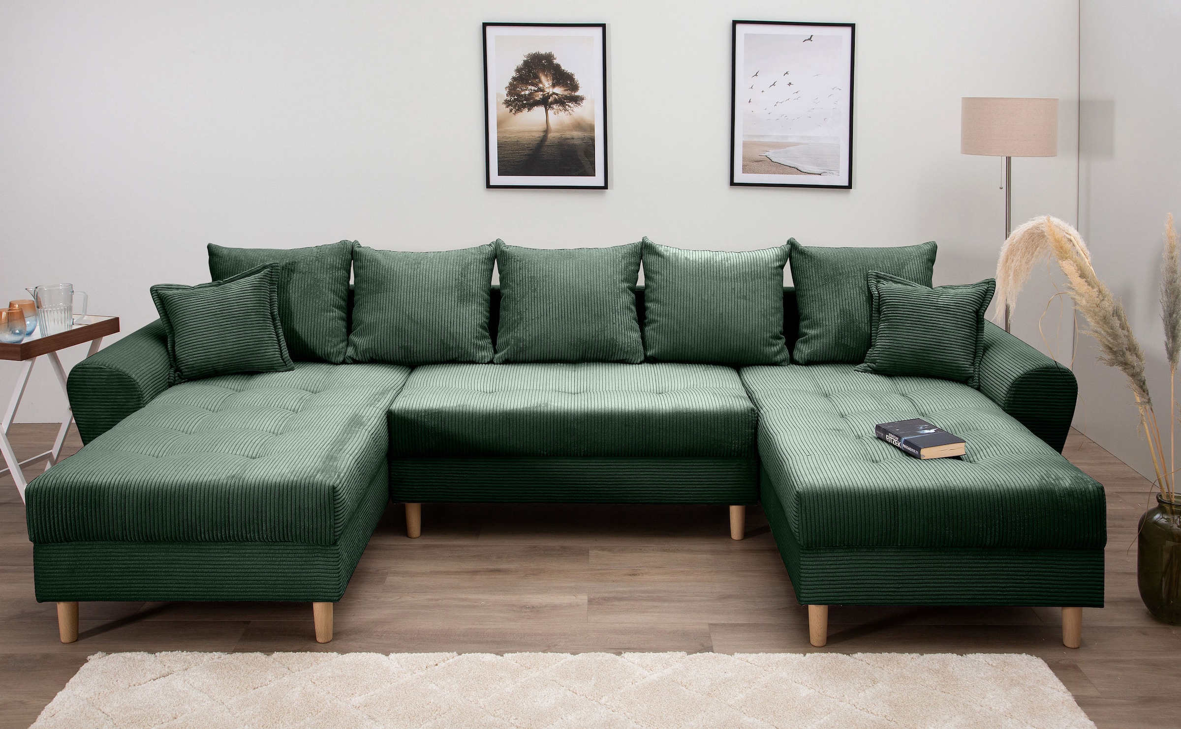 COLLECTION AB Wohnlandschaft »Raisa U-Form«, mit Federkern, Kissen und Steppung im Sitzbereich