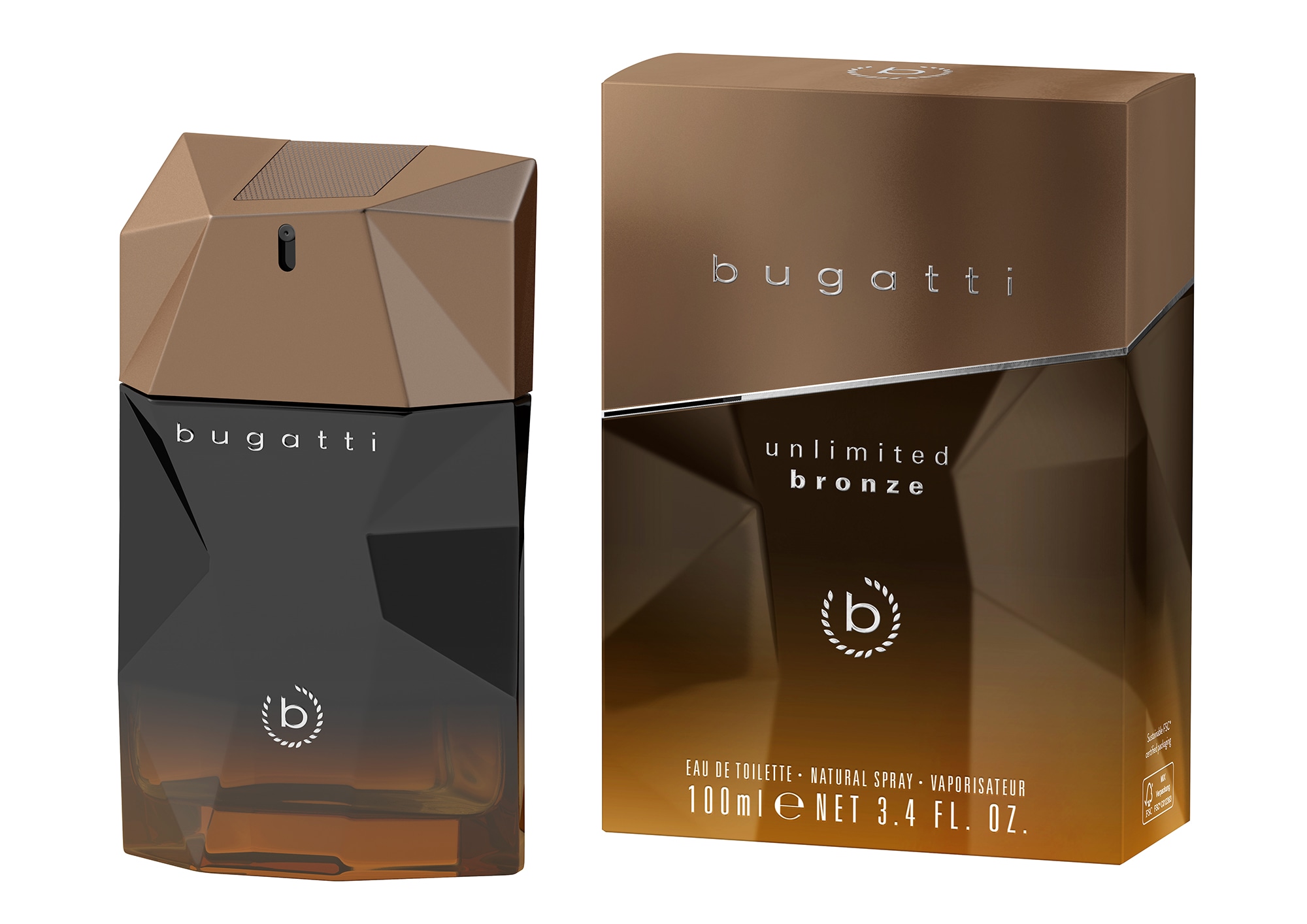 bugatti Eau de Toilette »unlimited bronze« mit flüssiger Formulierung, 100 ml Inhalt