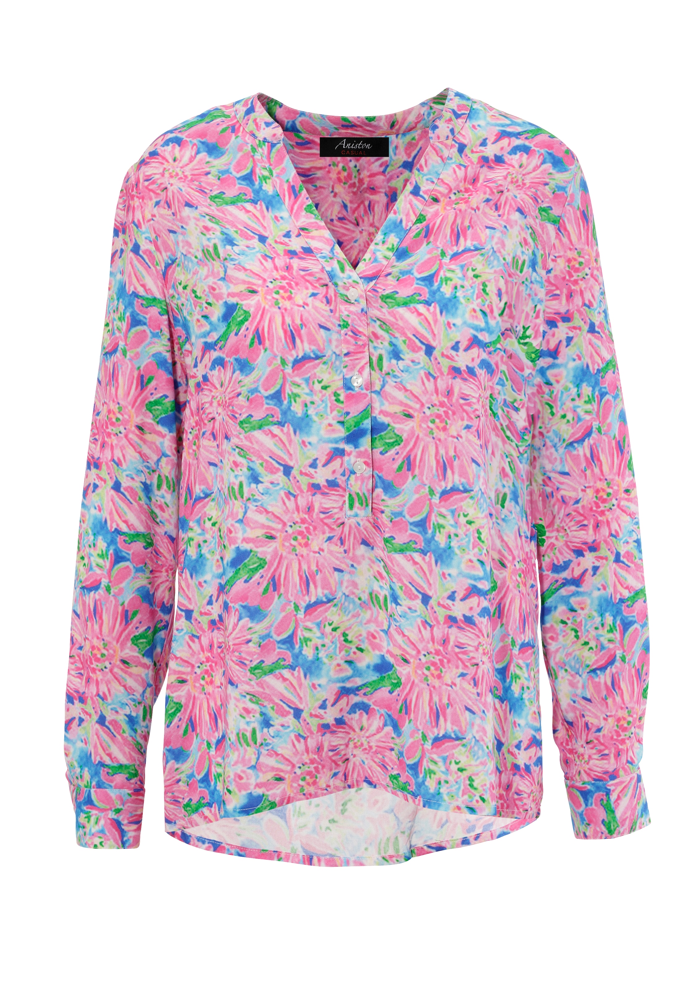 Aniston CASUAL Schlupfbluse, mit farbenfrohem, malerischen Blumendruck