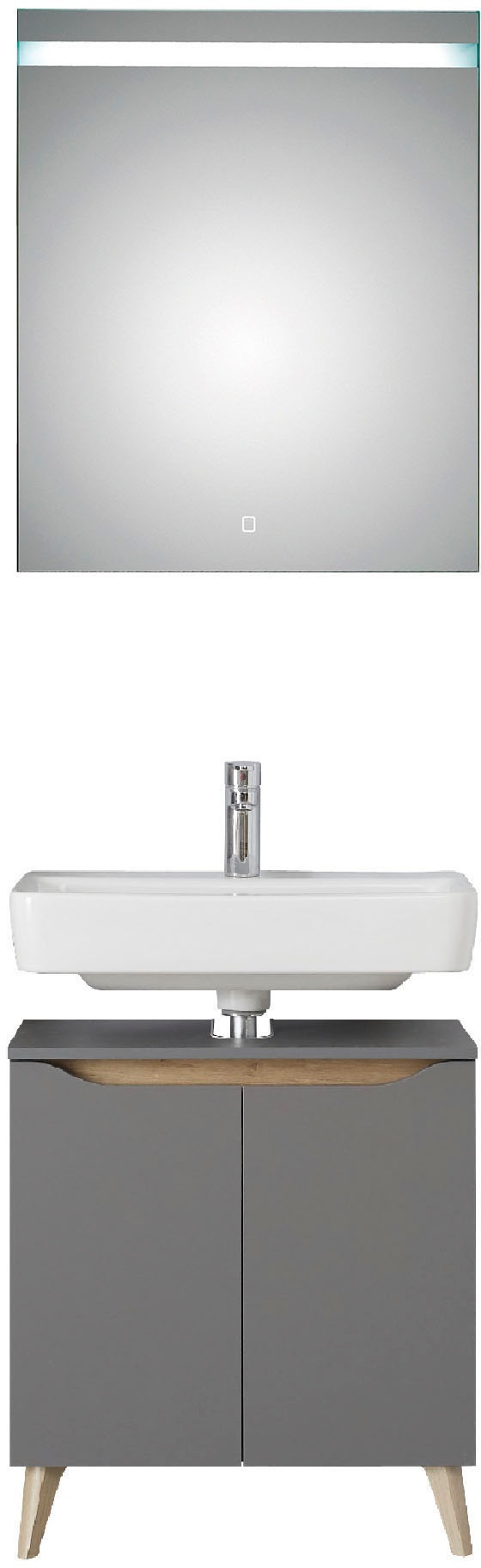 Saphir Badmöbel-Set »Quickset 2-teilig, Waschbeckenunterschrank mit LED-Spi günstig online kaufen