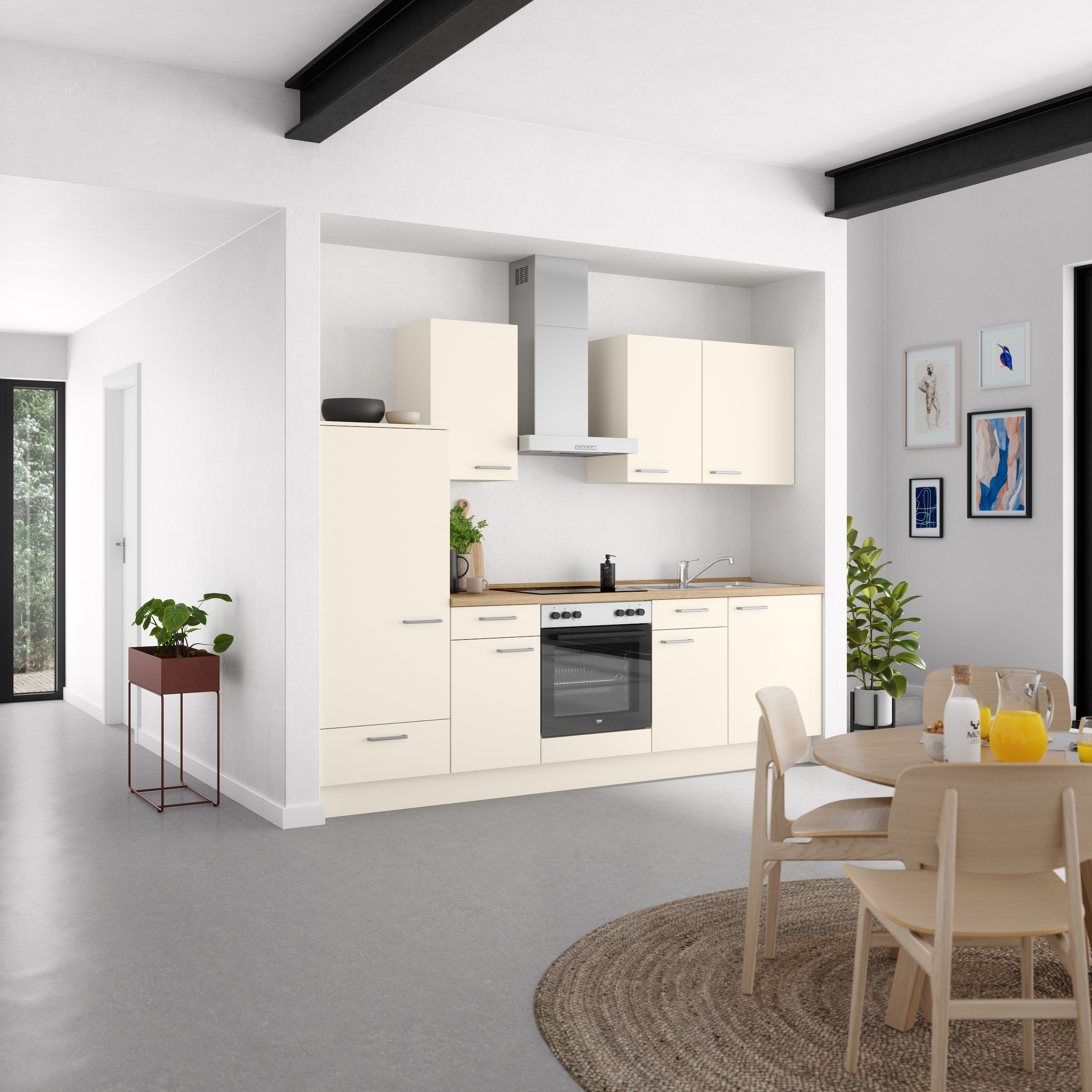 nobilia® Küchenzeile »"Touch I", NEU: individuell anpassbar mit gratis Profi-Beratung« vormontiert, Breite 270 cm, Ausrichtung wählbar, wahlw. mit E-Geräten