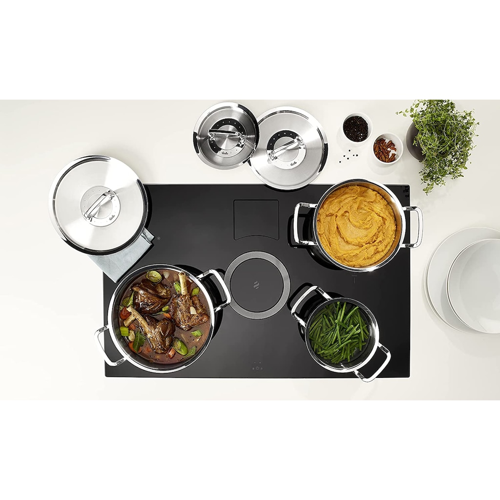 Fissler Topf-Set »ORIGINAL-PROFI COLLECTION® Edelstahl-Topfset«, Edelstahl 18/10, (7 tlg., je 1 Kochtopf 16/20/24 cm, Kasserolle 16 cm, Bratentopf 20 cm)