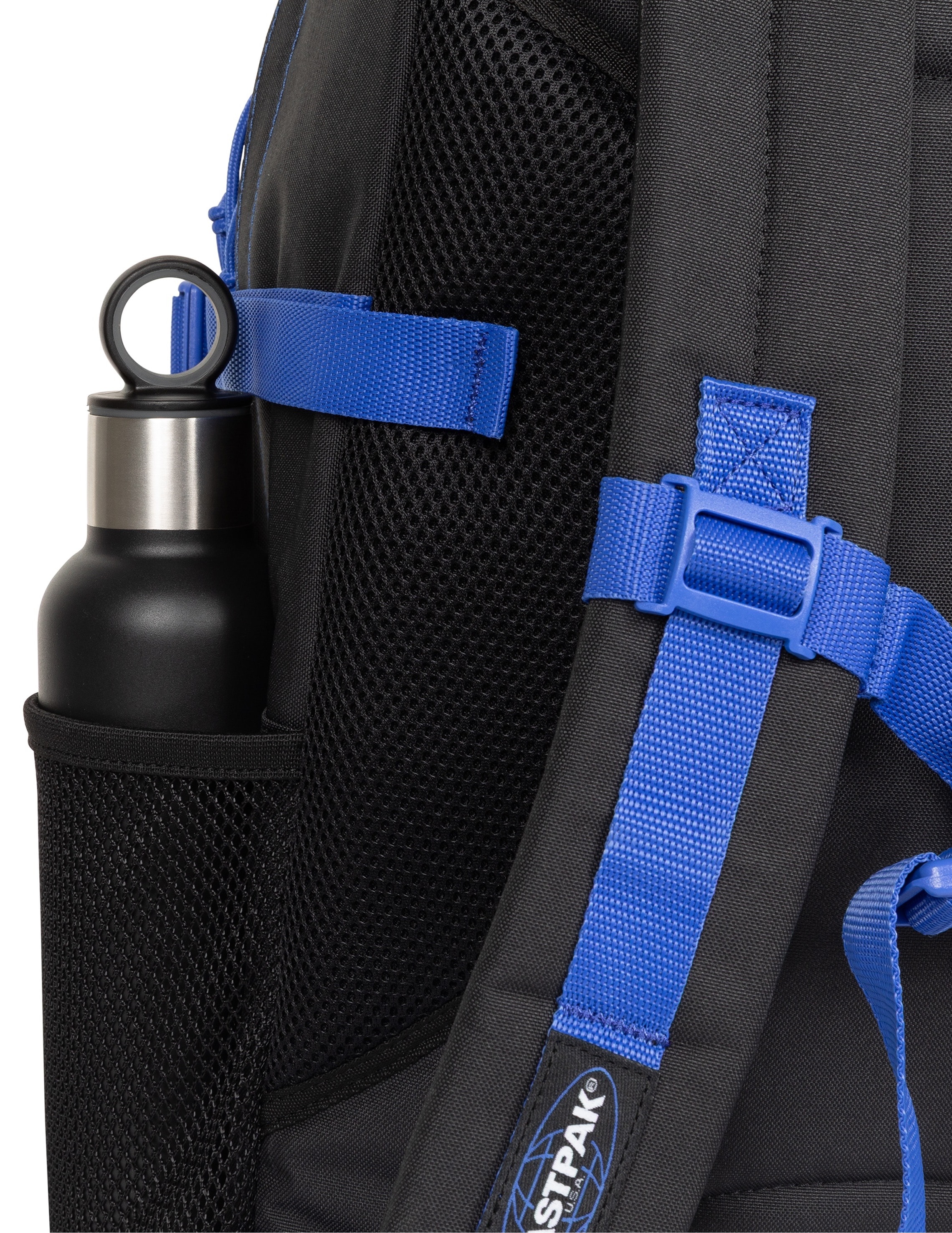 Eastpak Freizeitrucksack »TUTOR Kontrast Black Blue« Schulrucksack mit seitlichem Laptopfach