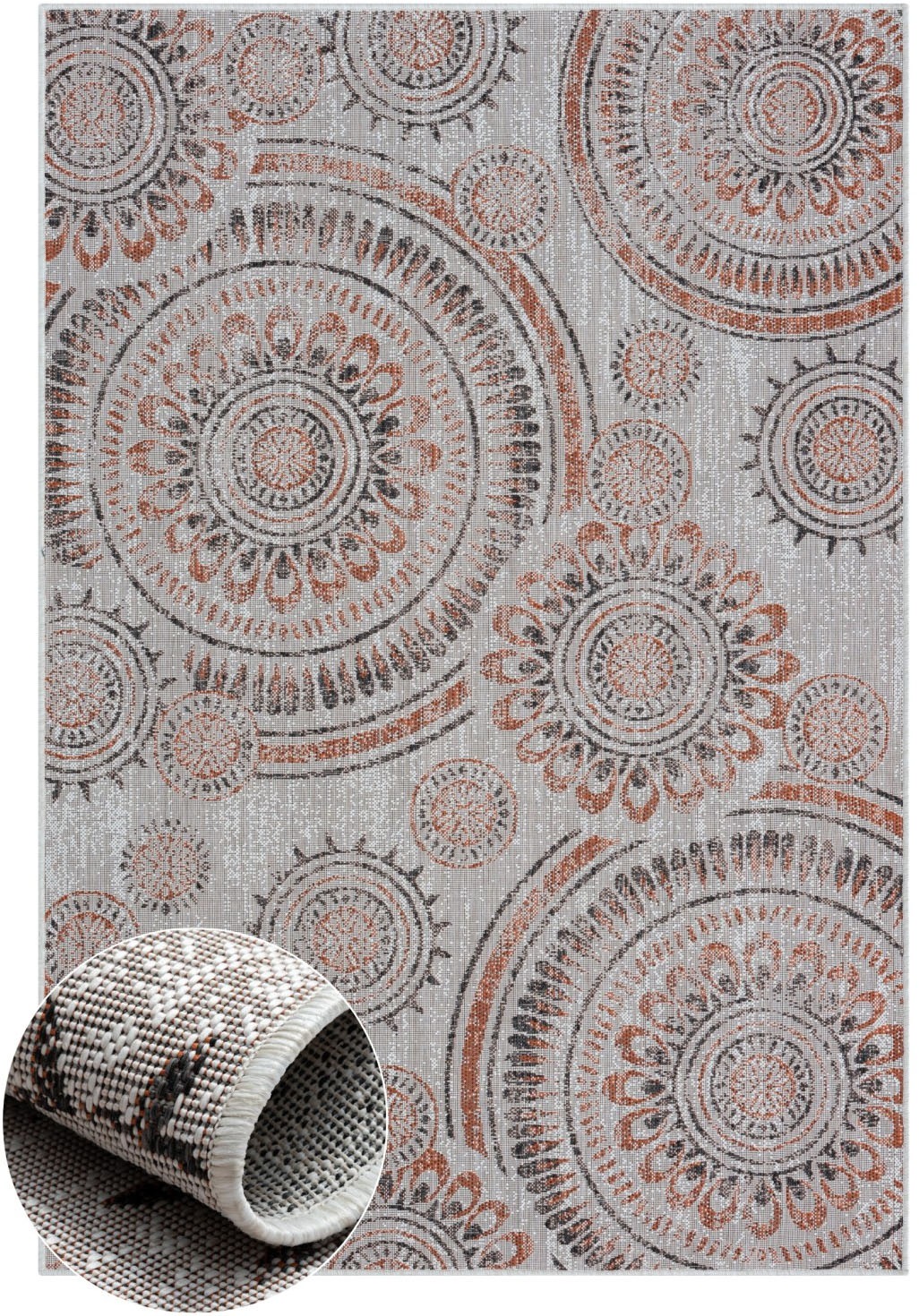 Myflair Möbel & Accessoires Teppich »Sonic, LAGERRÄUMUNG!«, rechteckig, 6 mm Höhe, Ethno Design, Kreise, Outdoor geeignet, Balkon, Terrasse