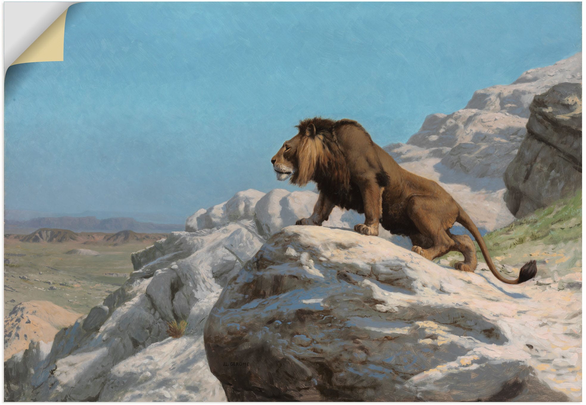 Neuer Versandhandel Artland Wandbild »Lauernder Löwe. Um Alubild, Poster als 1885«, oder versch. kaufen Wandaufkleber auf St.), Leinwandbild, (1 Raubkatzen, in Größen Raten