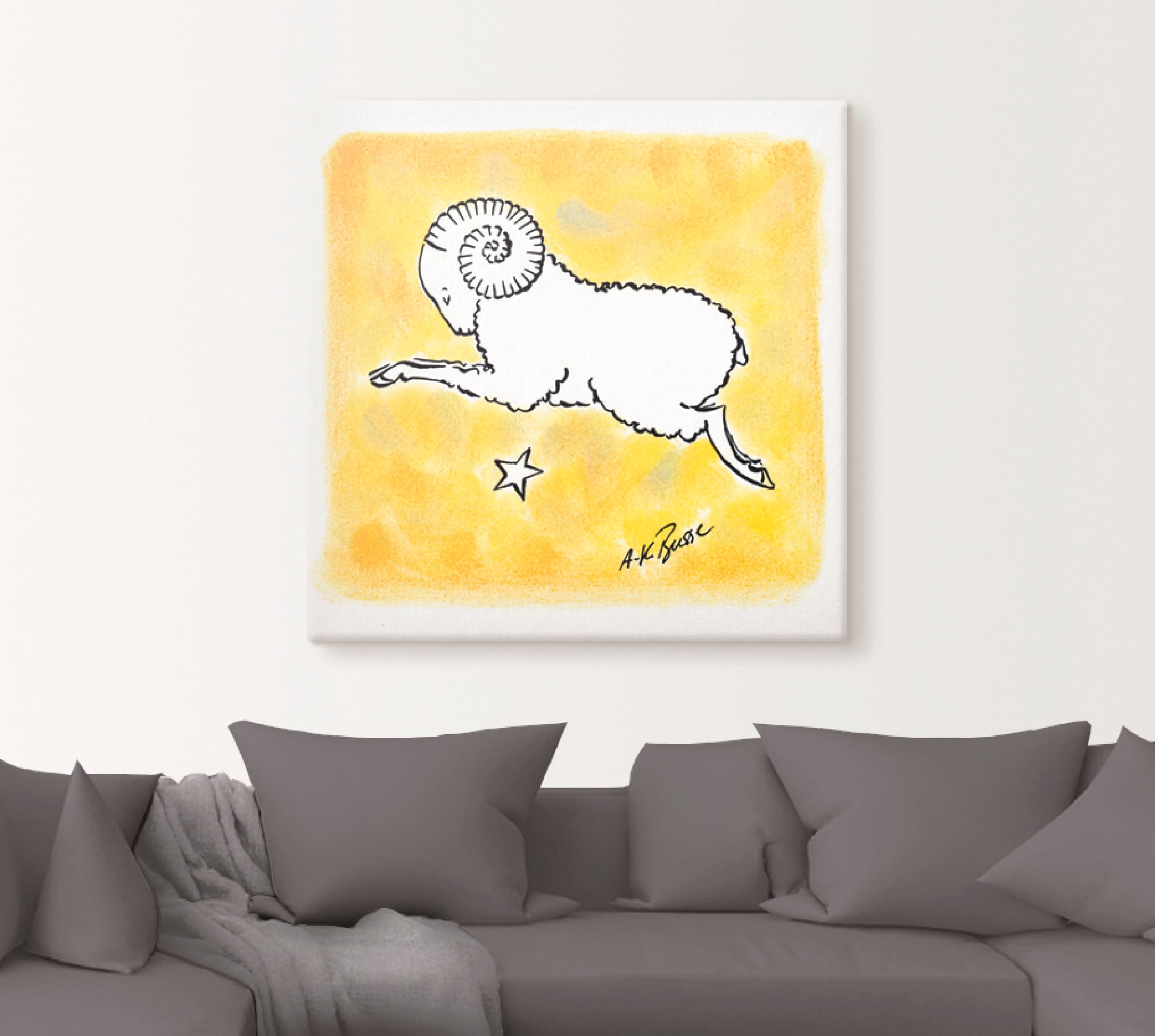Artland Leinwandbild »Serie Sternzeichen Widder«, Sternzeichen, (1 St.), auf Keilrahmen gespannt
