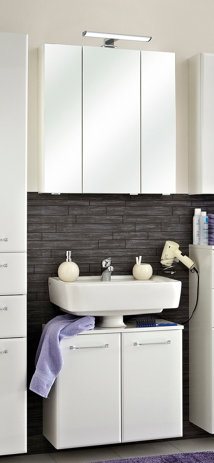 Saphir Badmöbel-Set »Quickset 2-teilig, Waschbeckenunterschrank und LED-Spi günstig online kaufen