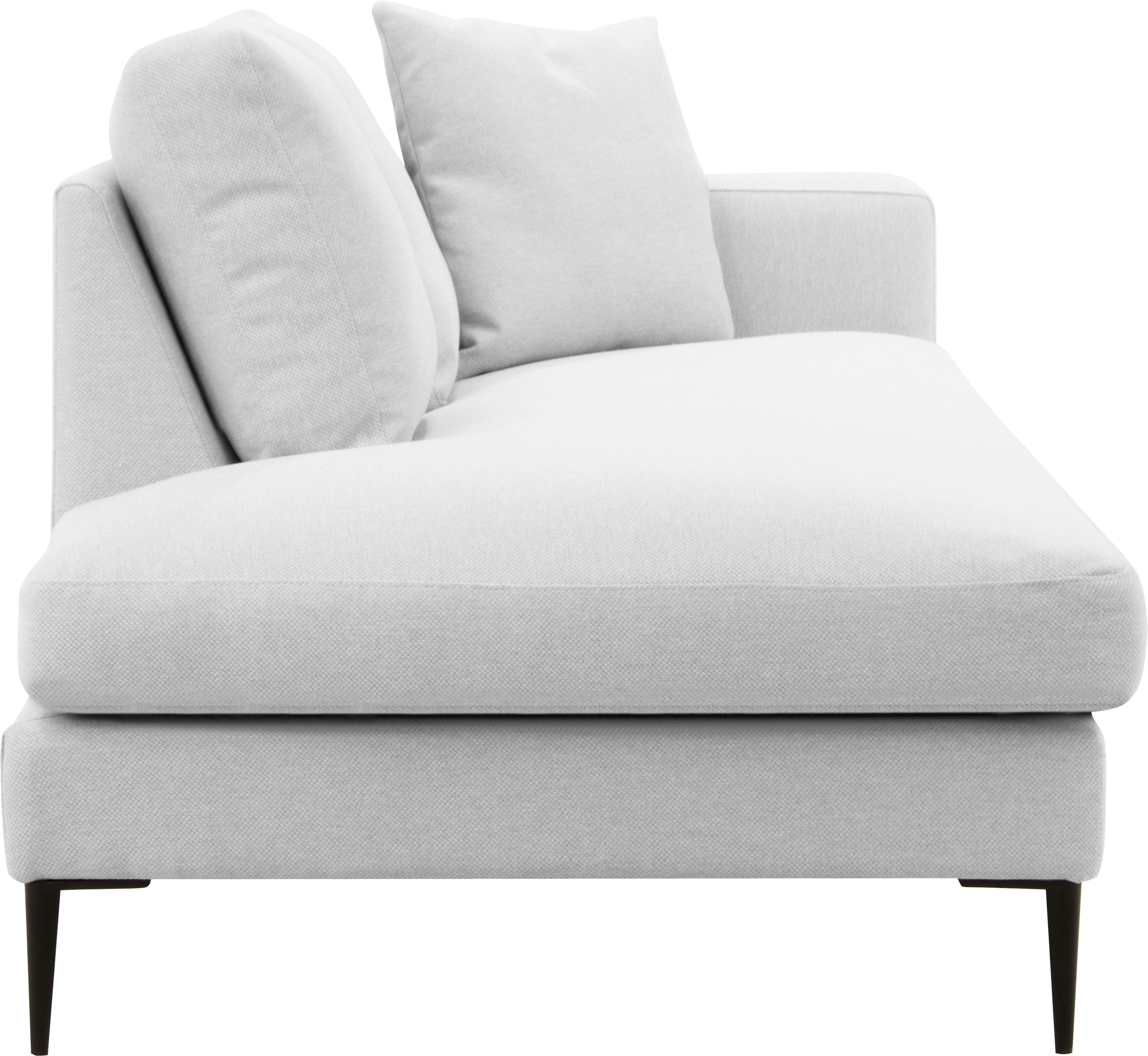 Leonique Recamiere »Cozy Chaiselongue, Maße B/T/H: 195/97/80 cm«, mit losen Kissen und Metallbeinen, Armlehne links oder rechts wählbar