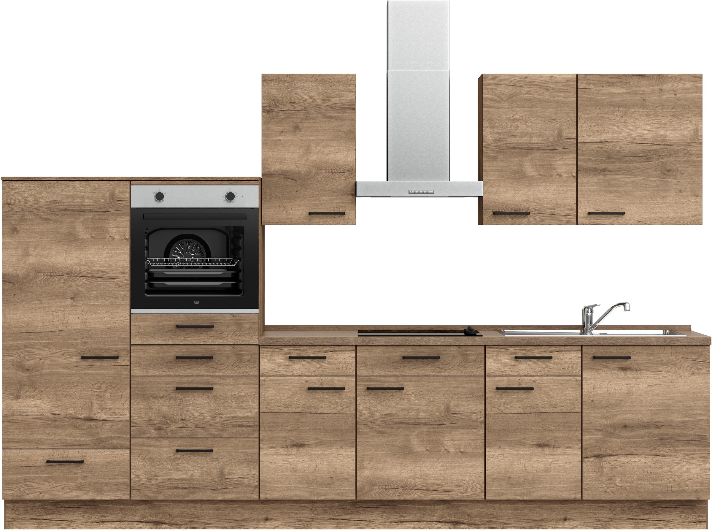 nobilia® Küchenzeile »"Structura I"« vormontiert, Ausrichtung wählbar, Brei günstig online kaufen