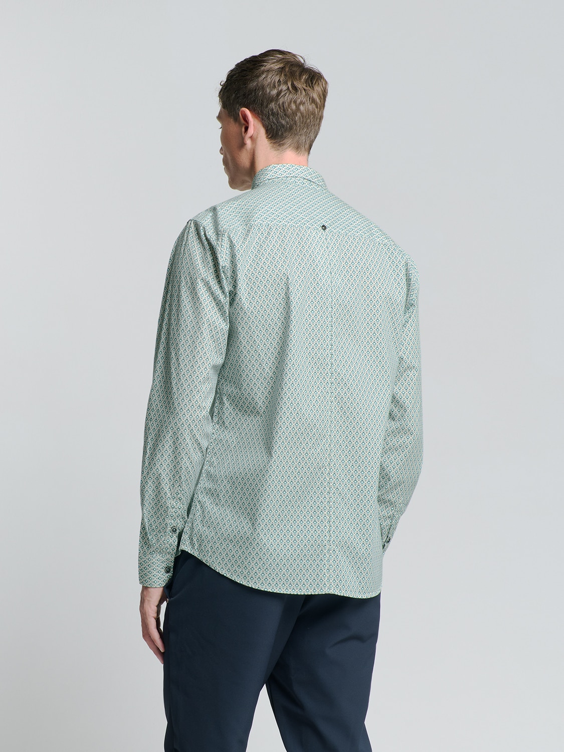 NO EXCESS Langarmhemd »No Excess Stretchhemd mit Print Shirt Stretch Allover Printed«