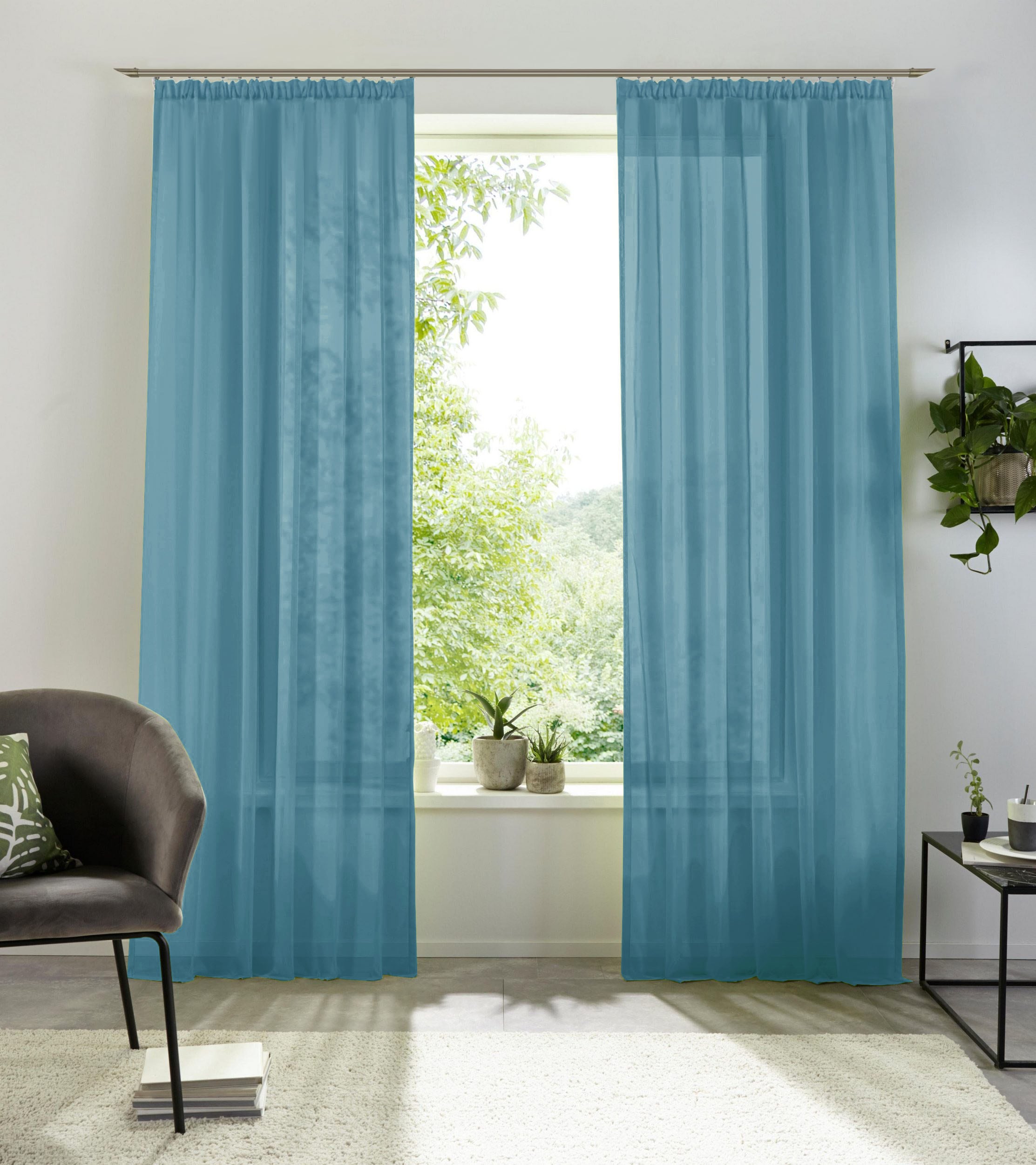 my home Gardine »XANA mit Ösen, Kräuselband oder Schlaufen«, (1 St.) günstig online kaufen