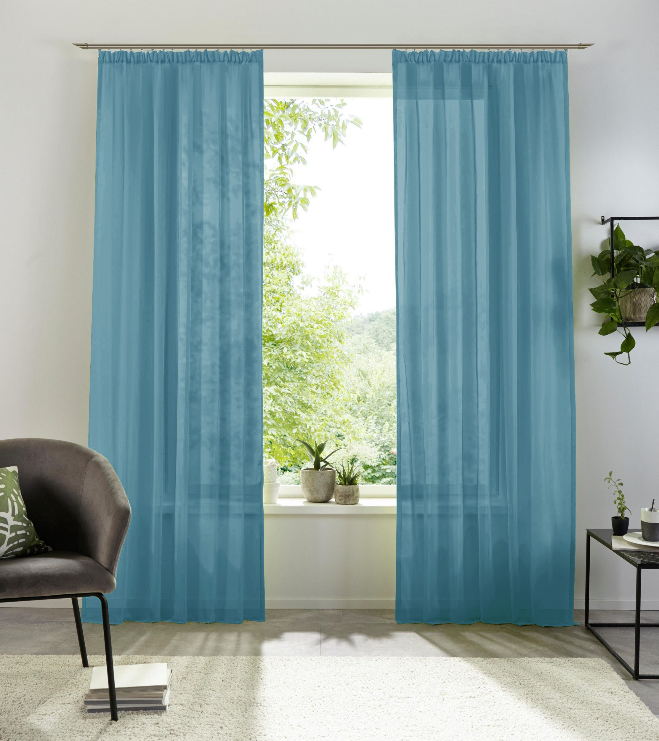 my home Gardine »XANA mit Ösen, Kräuselband oder Schlaufen« Kräuselband 1 S günstig online kaufen