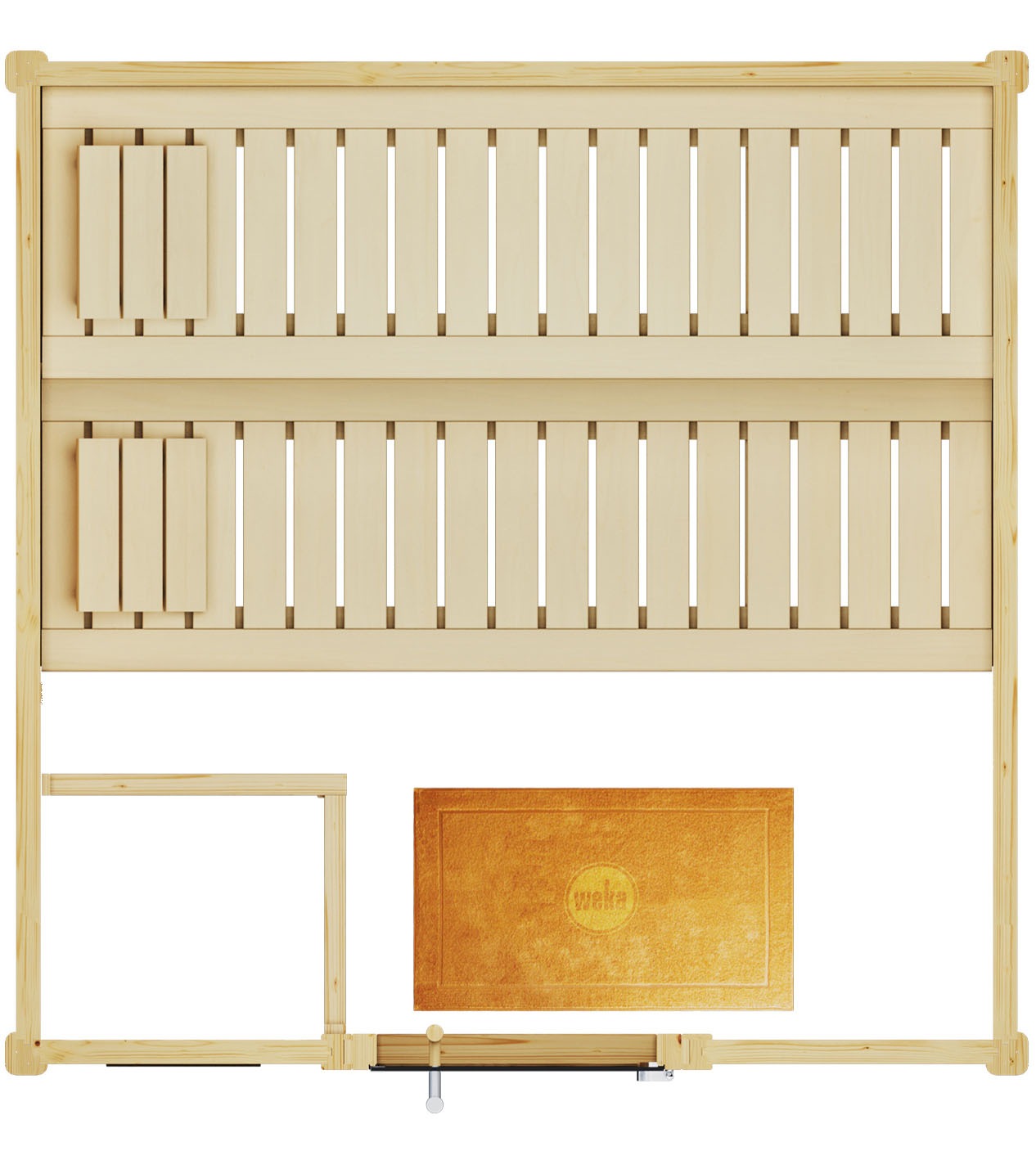 weka Sauna »Massivholzsauna BERGEN 2« Blockbohlen, moderne Ganzglastür