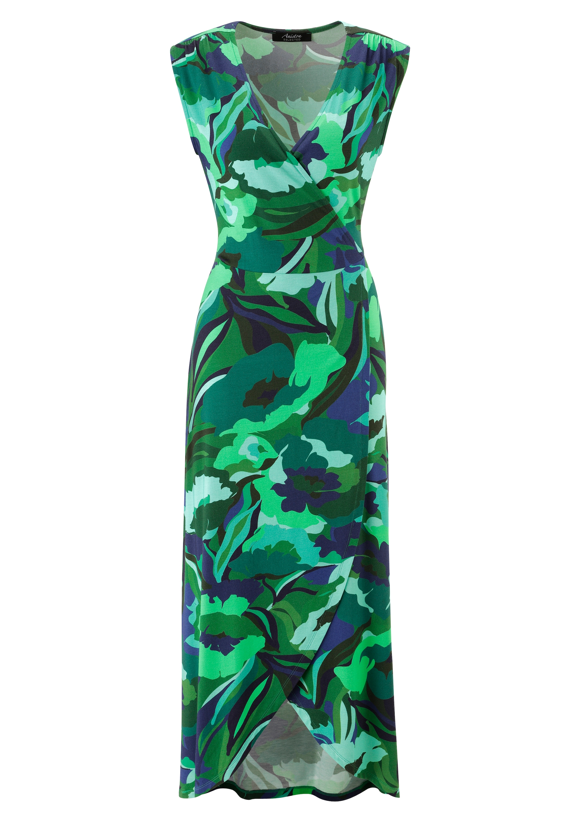 Aniston SELECTED Jerseykleid in Wickeloptik und vorne gebogter Saum - NEUE KOLLEKTION
