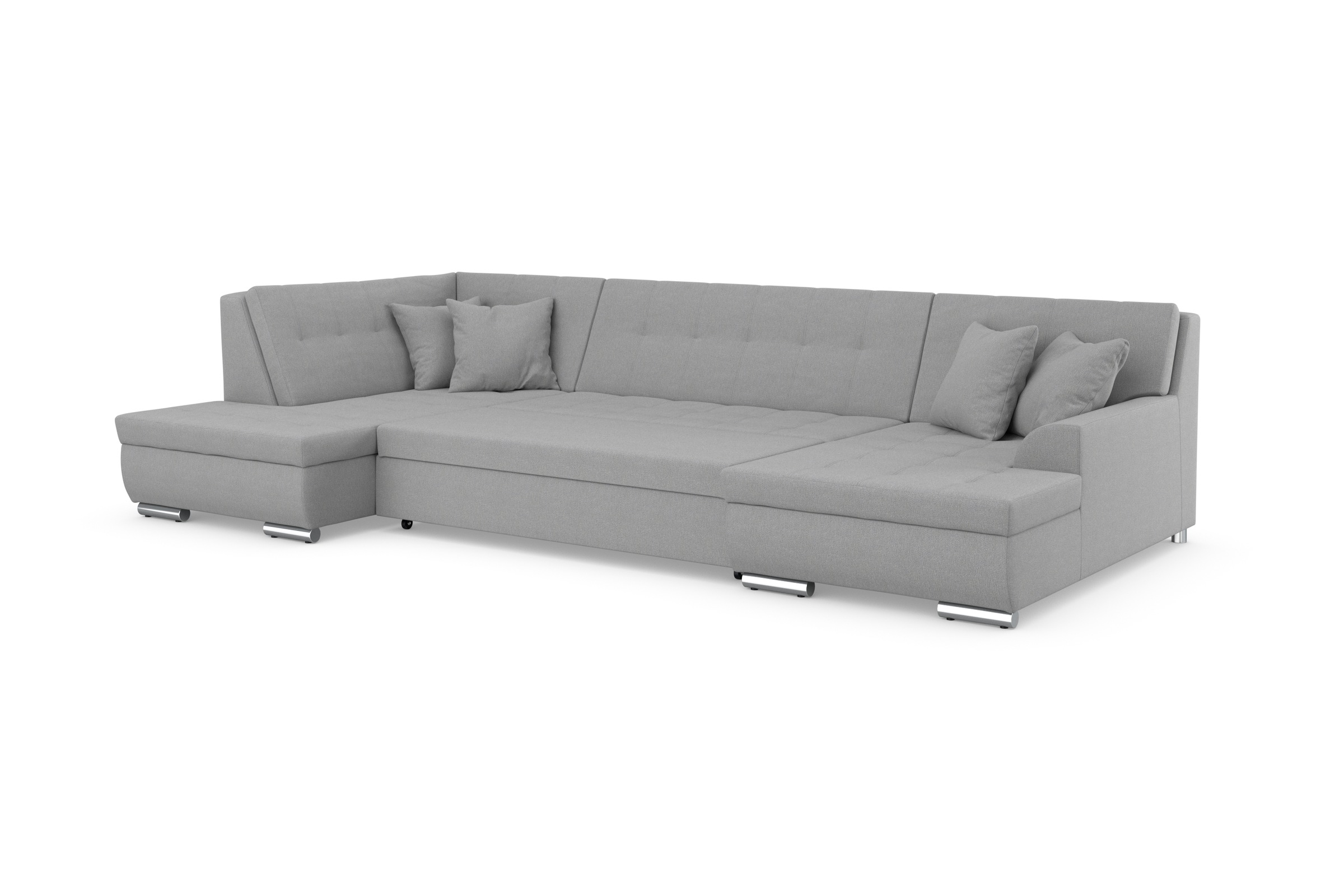 DOMO collection Wohnlandschaft »Treviso incl. Zierkissen, moderne Steppung, XXL: B/T/H: 364/201/83 cm«, wahlweise mit Bettfunktion, in vielen Bezugsarten auch in Cord U-Form