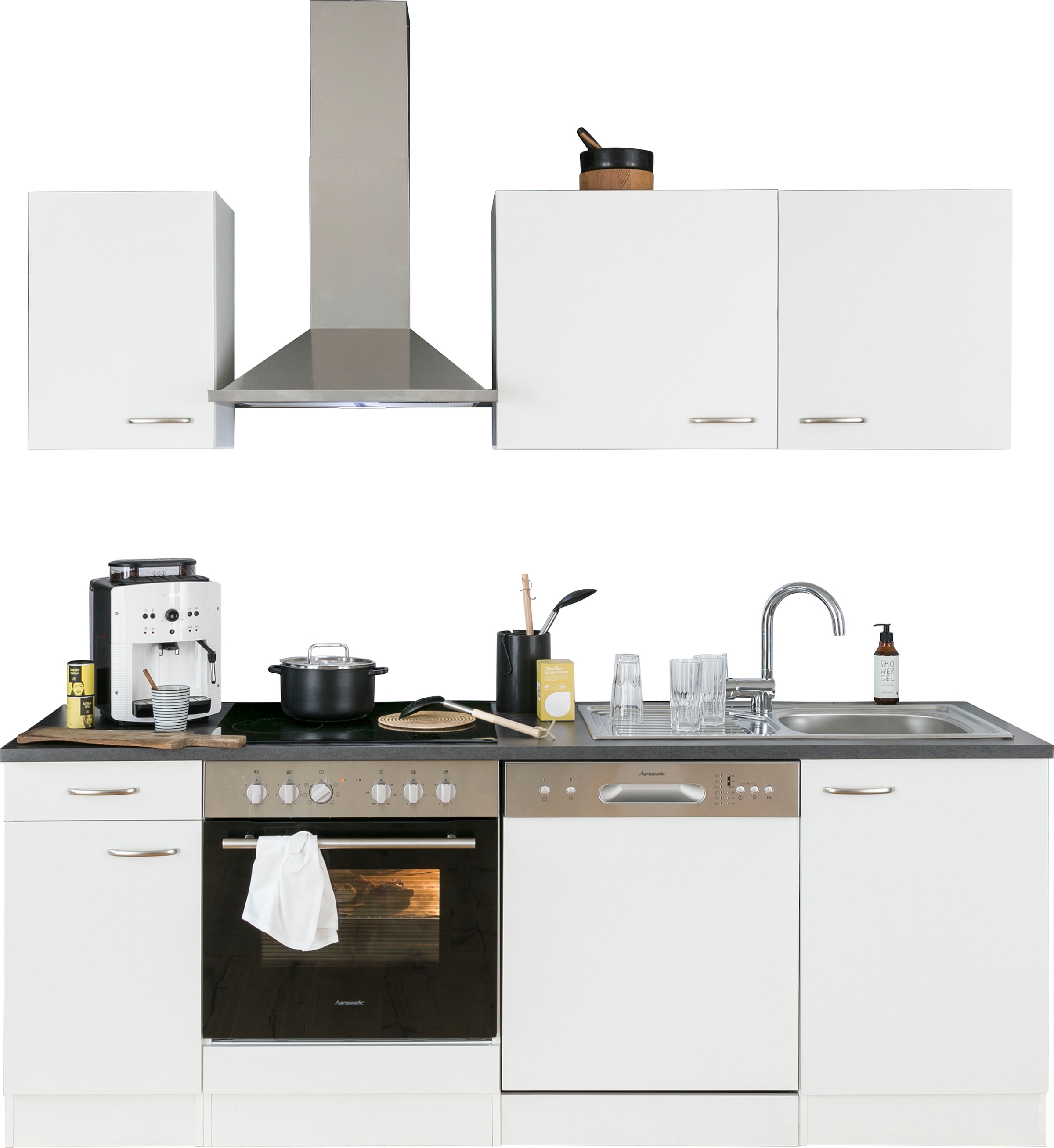 Küchenzeile »Parare Breite 210 oder 270 cm«, mit Hanseatic E-Geräten, wahlweise mit...