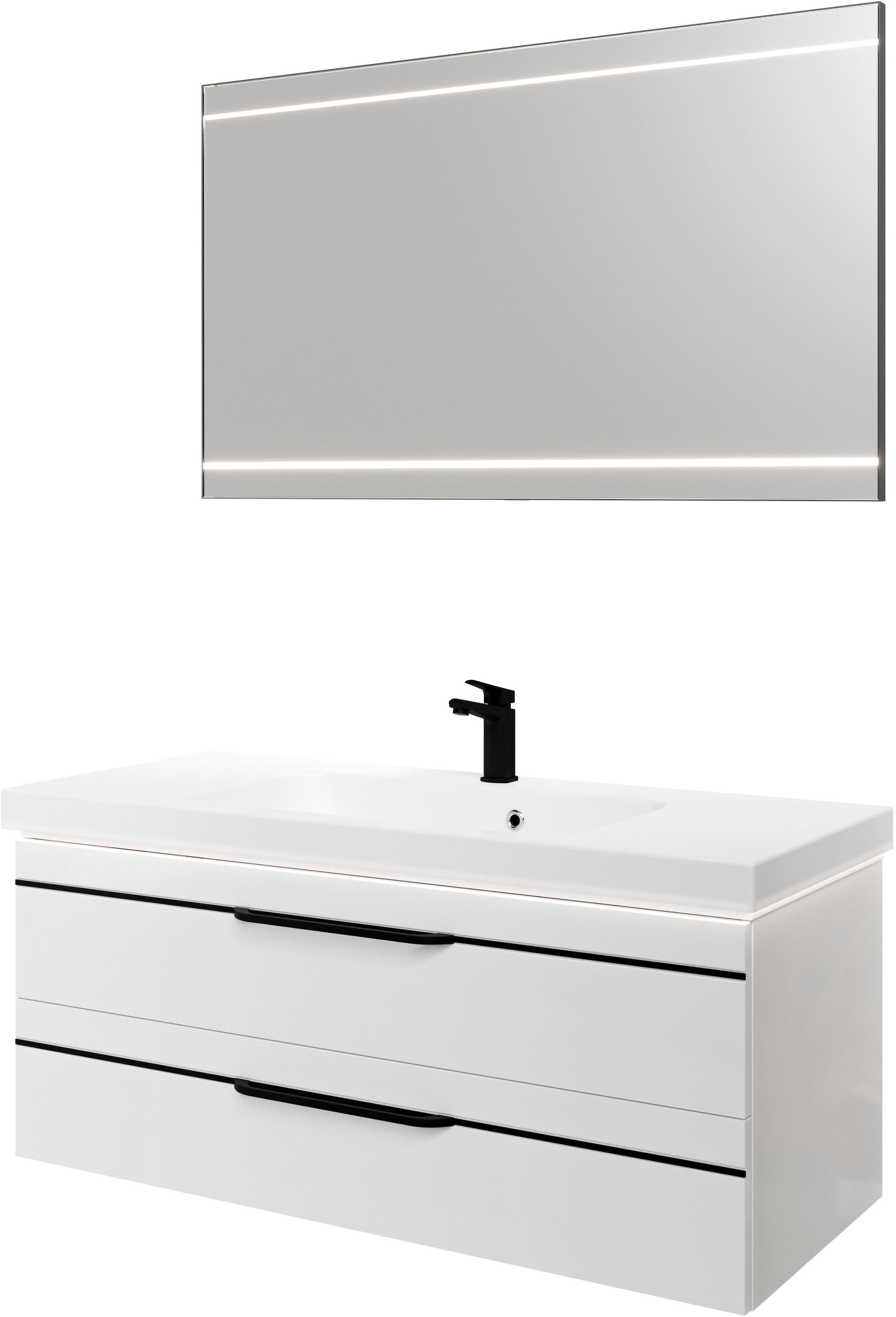 Saphir Badmöbel-Set »Balto 2-teilig Mineralmarmor-Waschtisch mit LED-Spiege günstig online kaufen