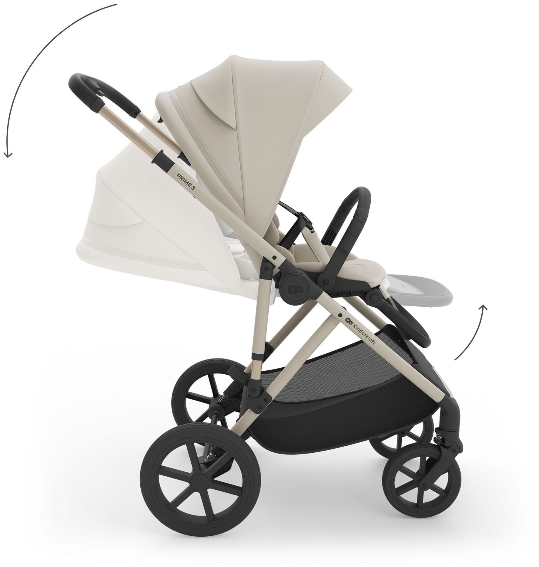 Kinderkraft Kombi-Kinderwagen »PRIME 3 3in1« 22 kg inkl. Babyschale MINK