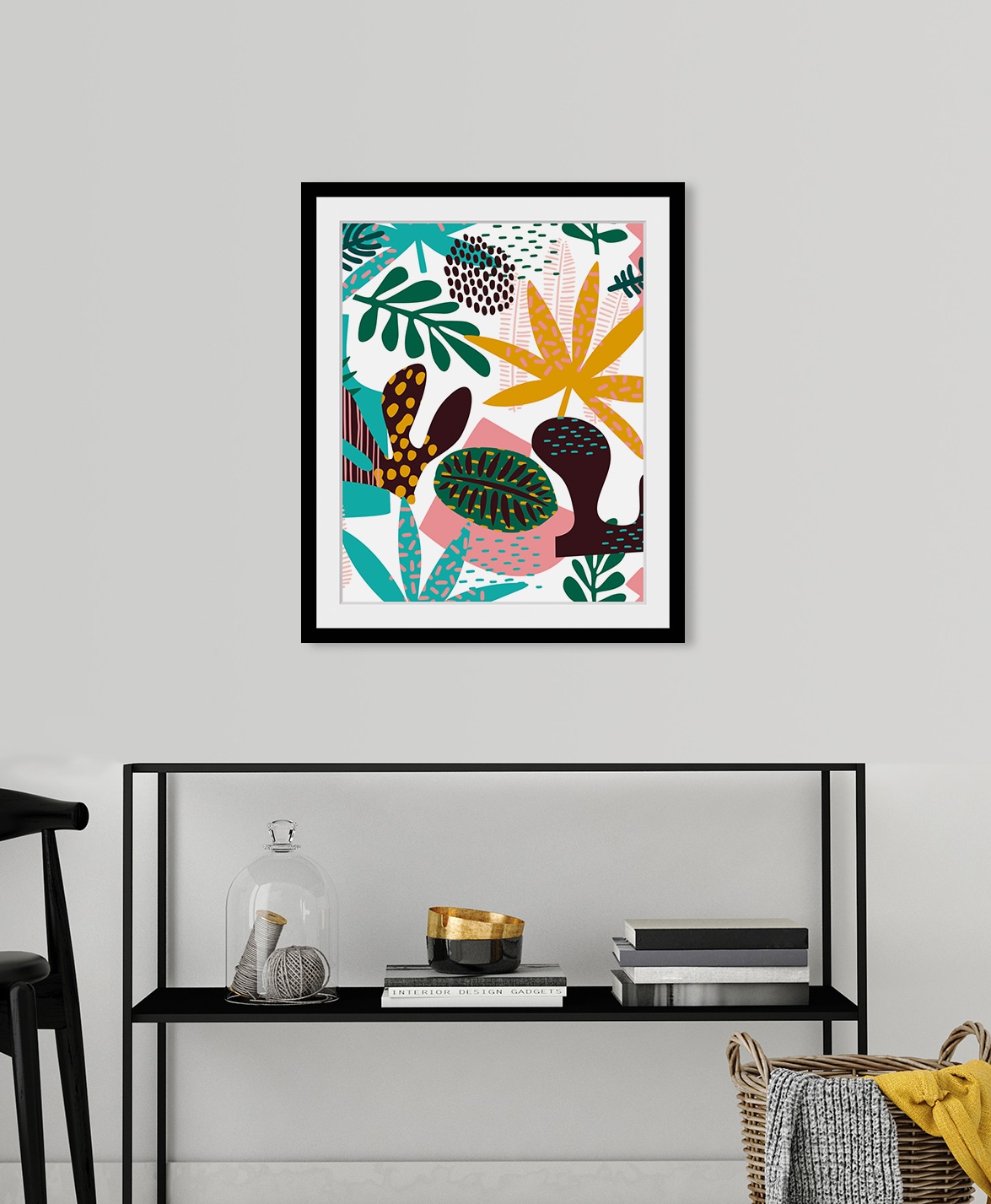 queence Bild »Sophie«, Blätter-Pflanzen-Pflanzenbilder-Kunst, HD Premium Poster-Druck inkl. Holzrahmen