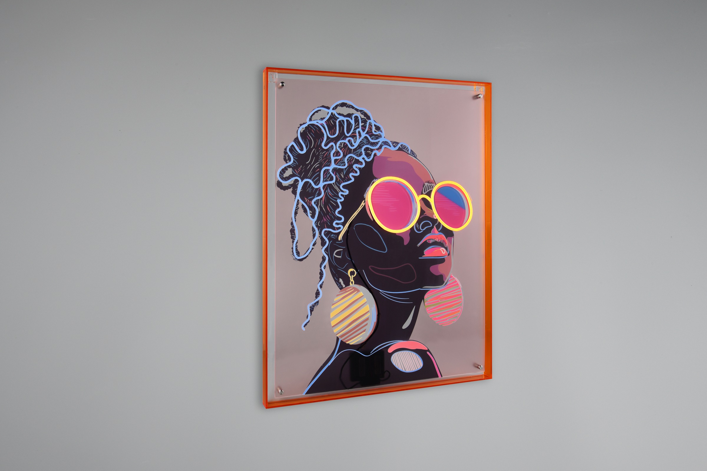 MIRRORS AND MORE Acrylglasbild »AMIRA« 1 Stk. tlg. Kunstwerk mit LED-Funktion