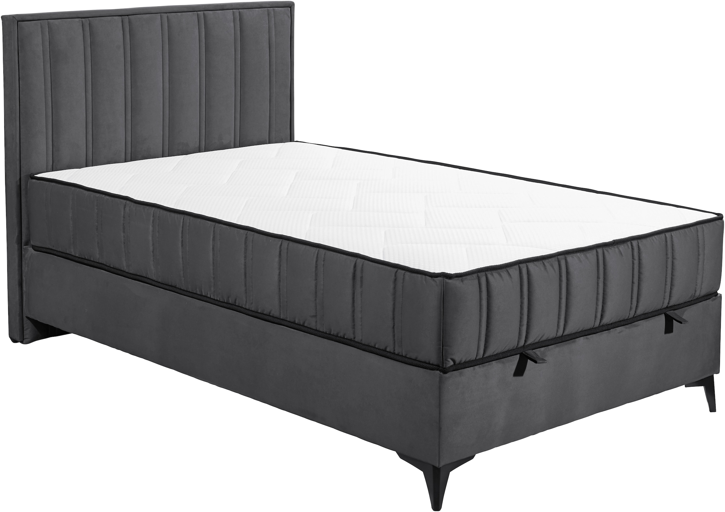ED EXCITING DESIGN Boxbett »Monroe inkl. Bettkasten, erhältlich in den Breiten 120cm & 140cm«, Duo-Matratze - feste Seite mit Kokosmatte
