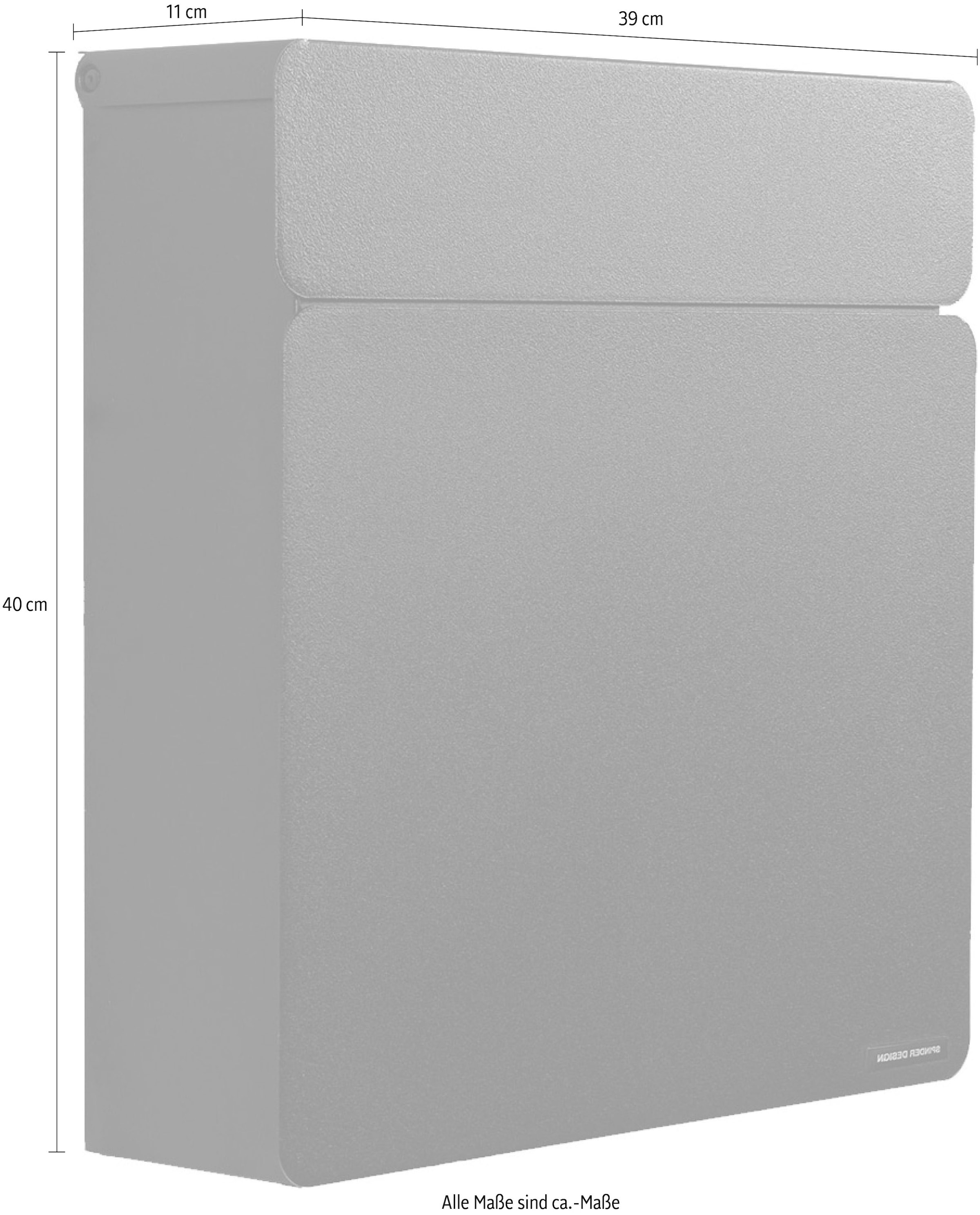 Spinder Design Briefkasten »INBOX« Design Briefkasten aus Stahl