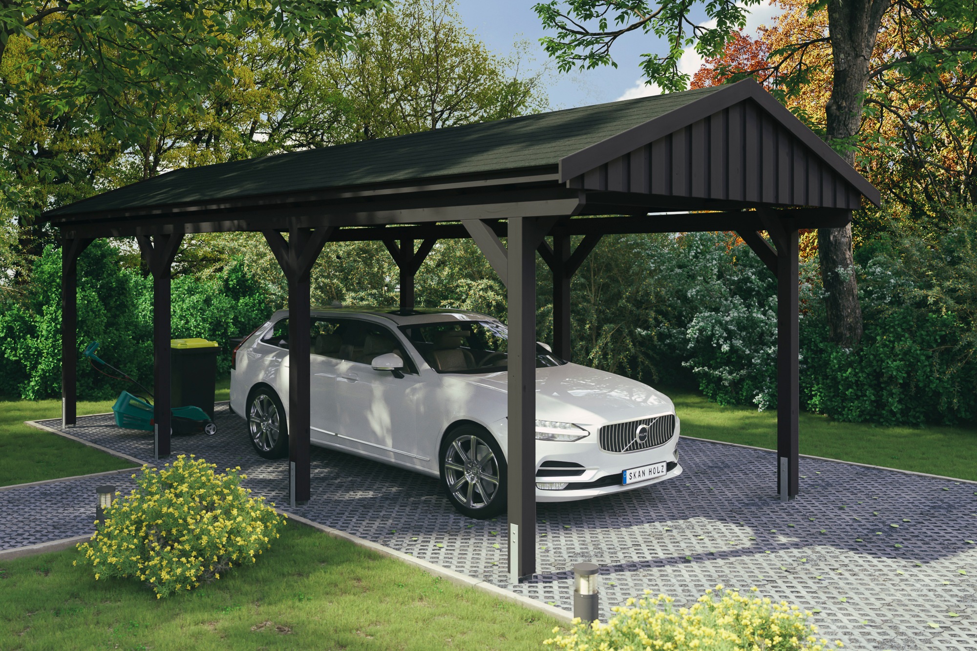 Skanholz Einzelcarport »Fichtelberg«, Holz, 273 cm, Anthrazit