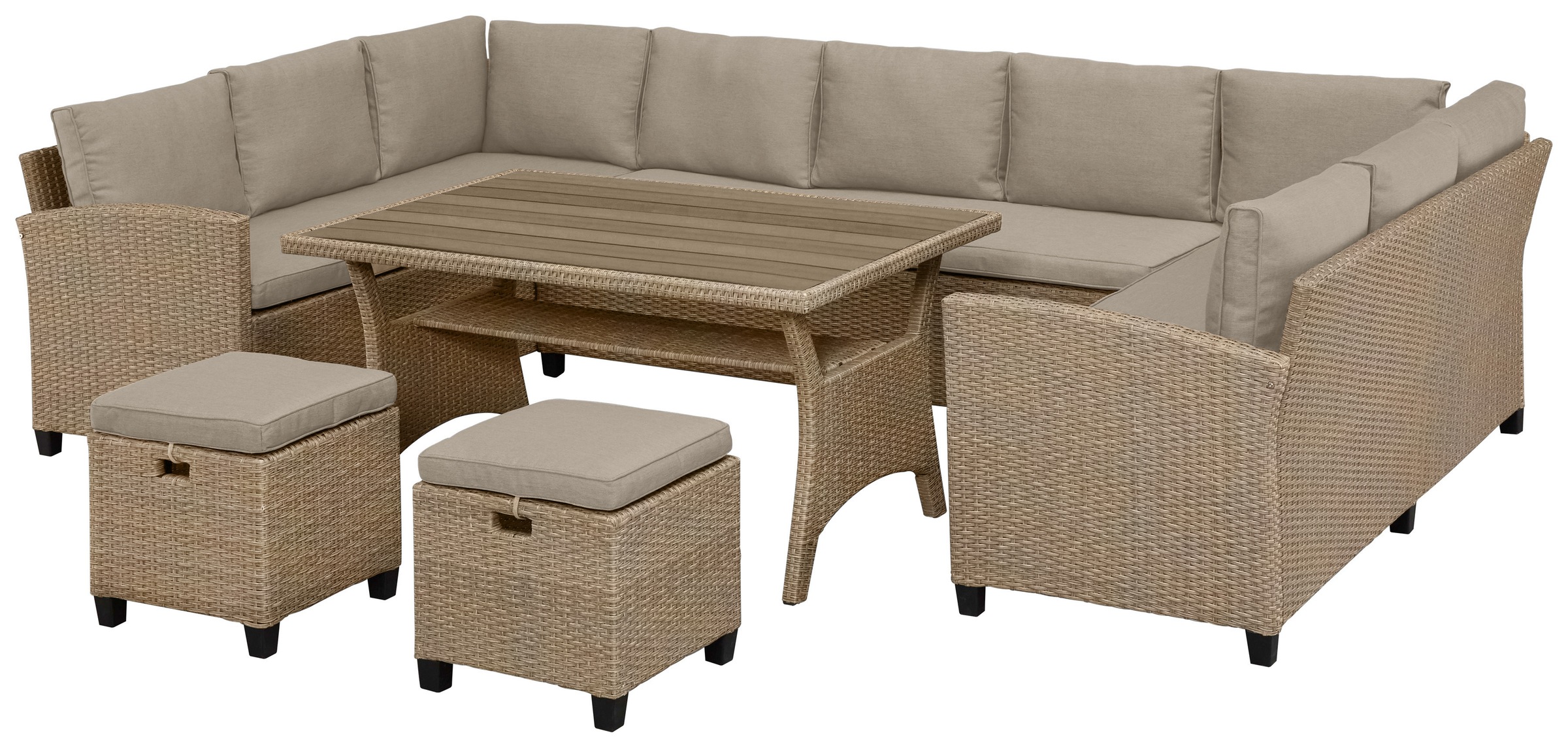 KONIFERA Gartenlounge-Set »Rotterdam« Set, 3x 3er Sofa, 2x Hocker, 1x Tisch günstig online kaufen