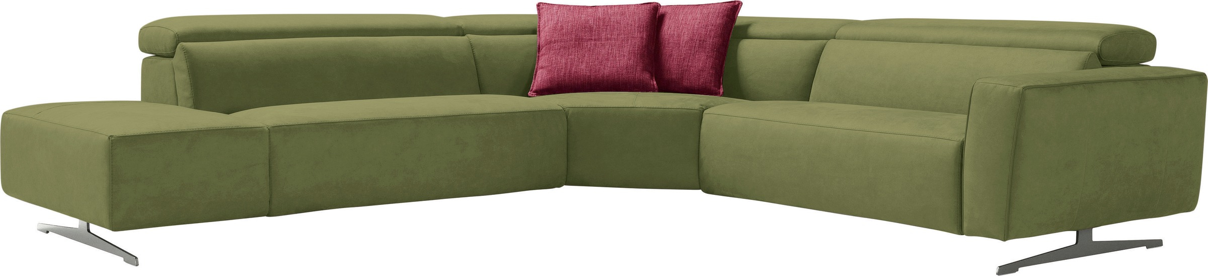 Egoitaliano Ecksofa, mit Relaxfunktion und verstellbaren Kopfteilelementen günstig online kaufen