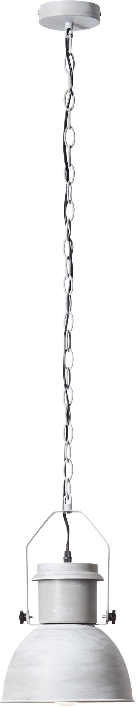 Brilliant Pendelleuchte »SALFORD«, 1 flammig, Leuchtmittel E27 | ohne Leuchtmittel, 124 cm Höhe, Ø 23 cm, E27, Metall, grau/betonfarben