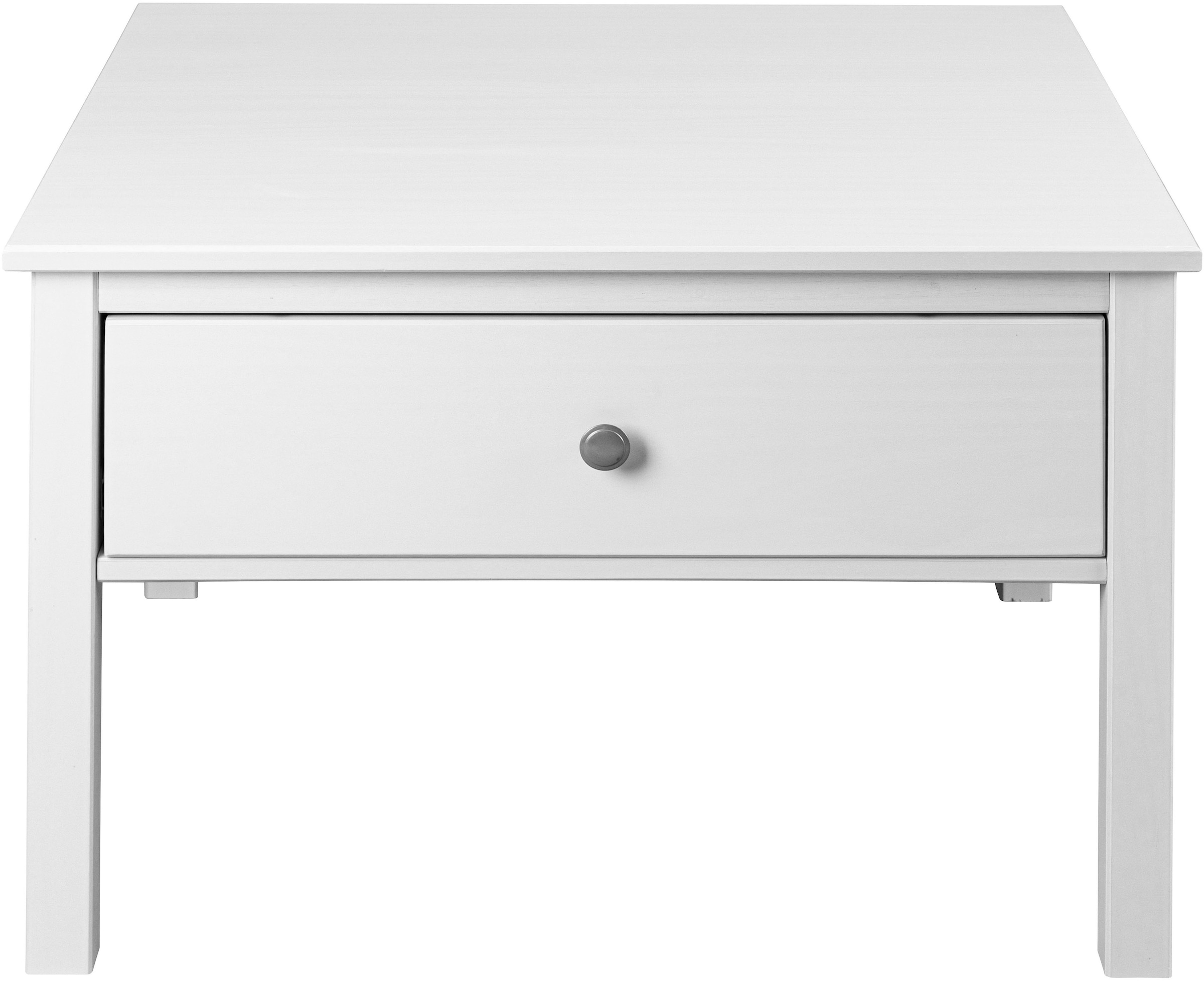 Inter Link Couchtisch »Pinora aus massiver Kiefer, weiss lackiert, 70 x 70 x 47 cm« 1 Stk. tlg. Salontisch im modernem Skandi Look, mit Schublade