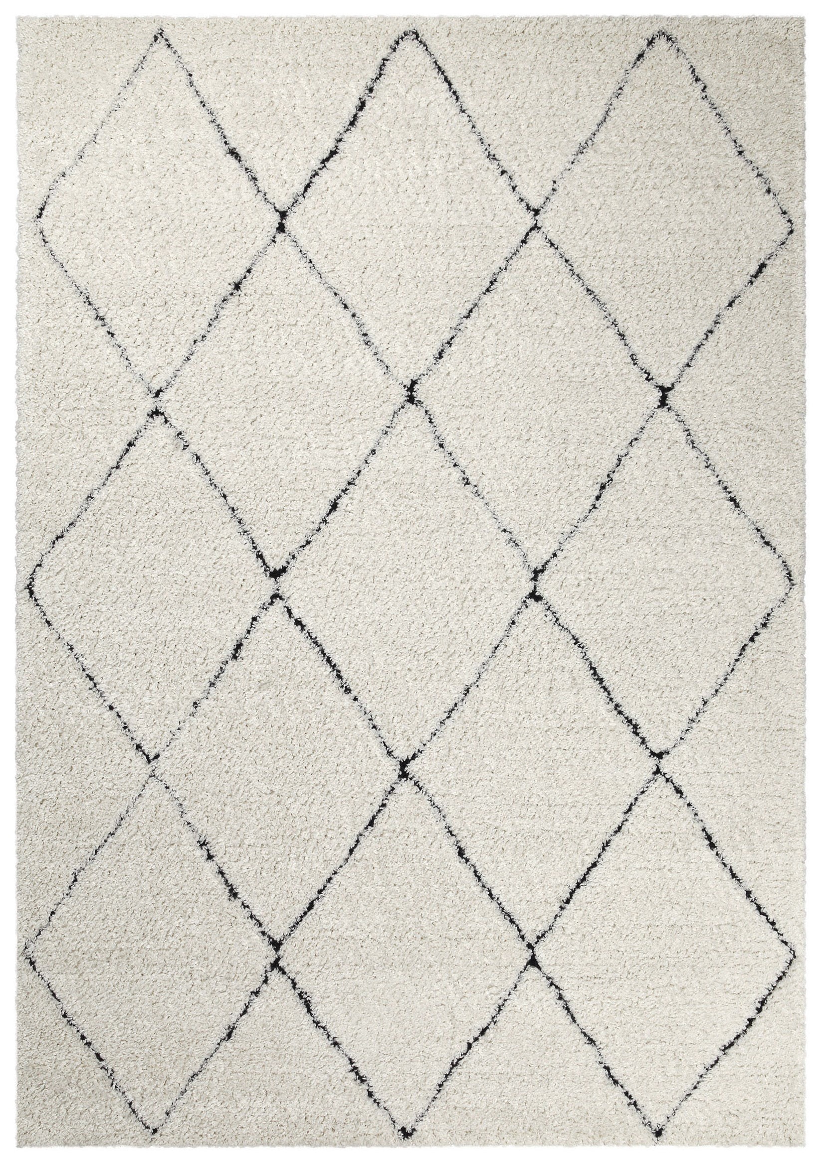 my home Hochflor-Teppich »Aveline, auch als Läufer erhältlich«, rechteckig, 35 mm Höhe, Langflor, Shaggy im Berber Stil, geometrisch, Raute, Wohnzimmer