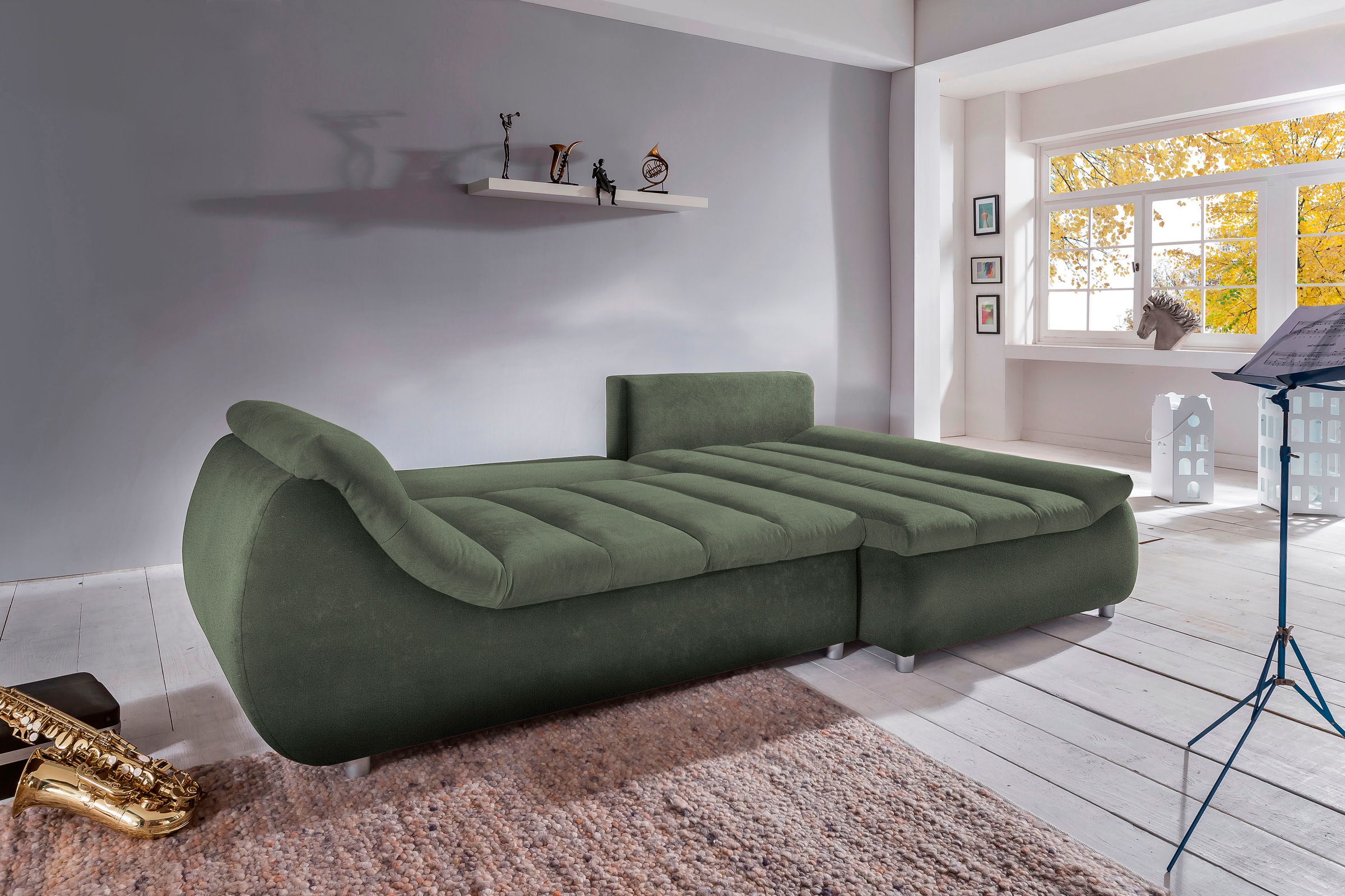 INOSIGN Ecksofa »Imola elegant und bequem, aktuelle Steppung im Sitz, L-For günstig online kaufen