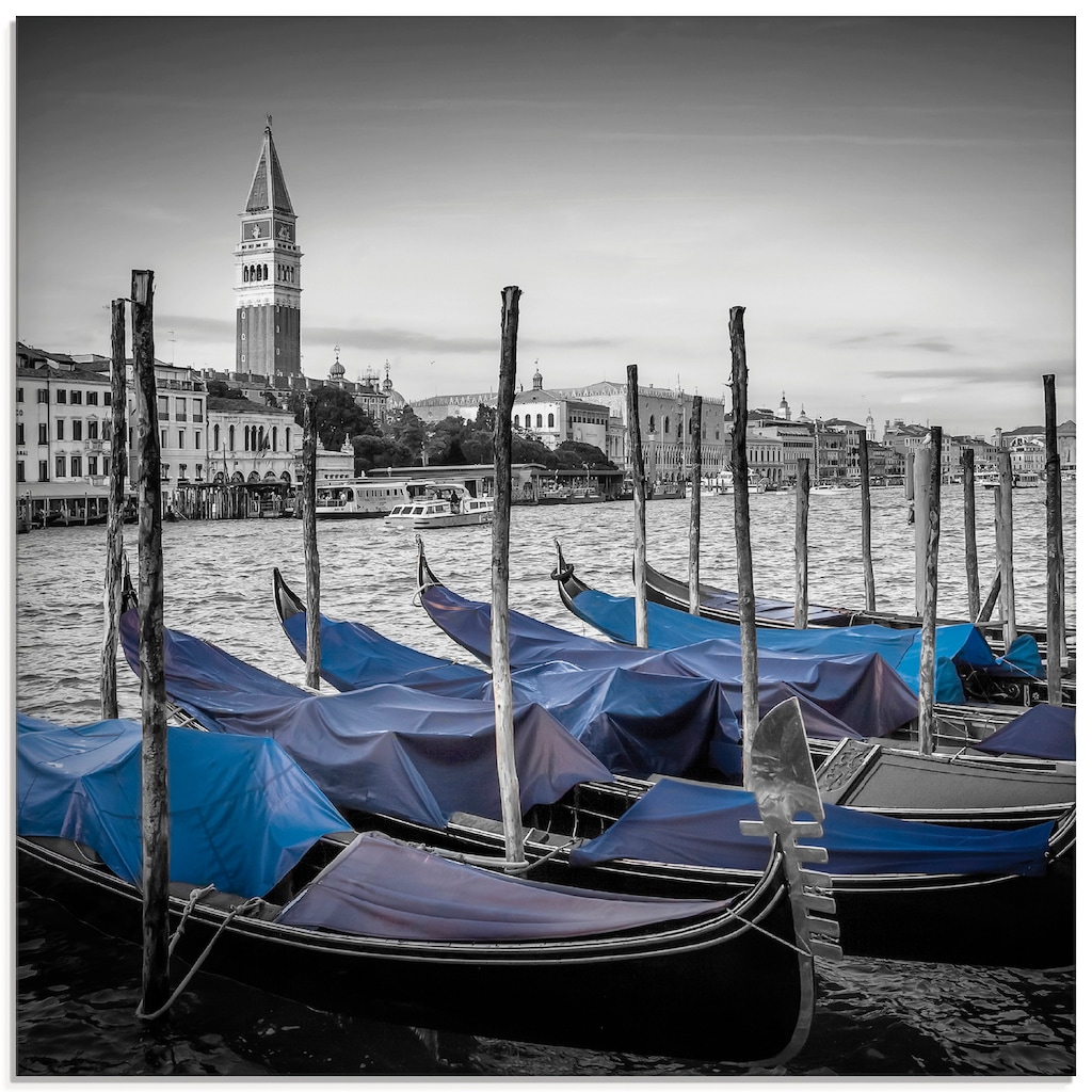 Artland Glasbild »Venedig Canal Grande & Markusturm I«, Boote & Schiffe, (1 St.)